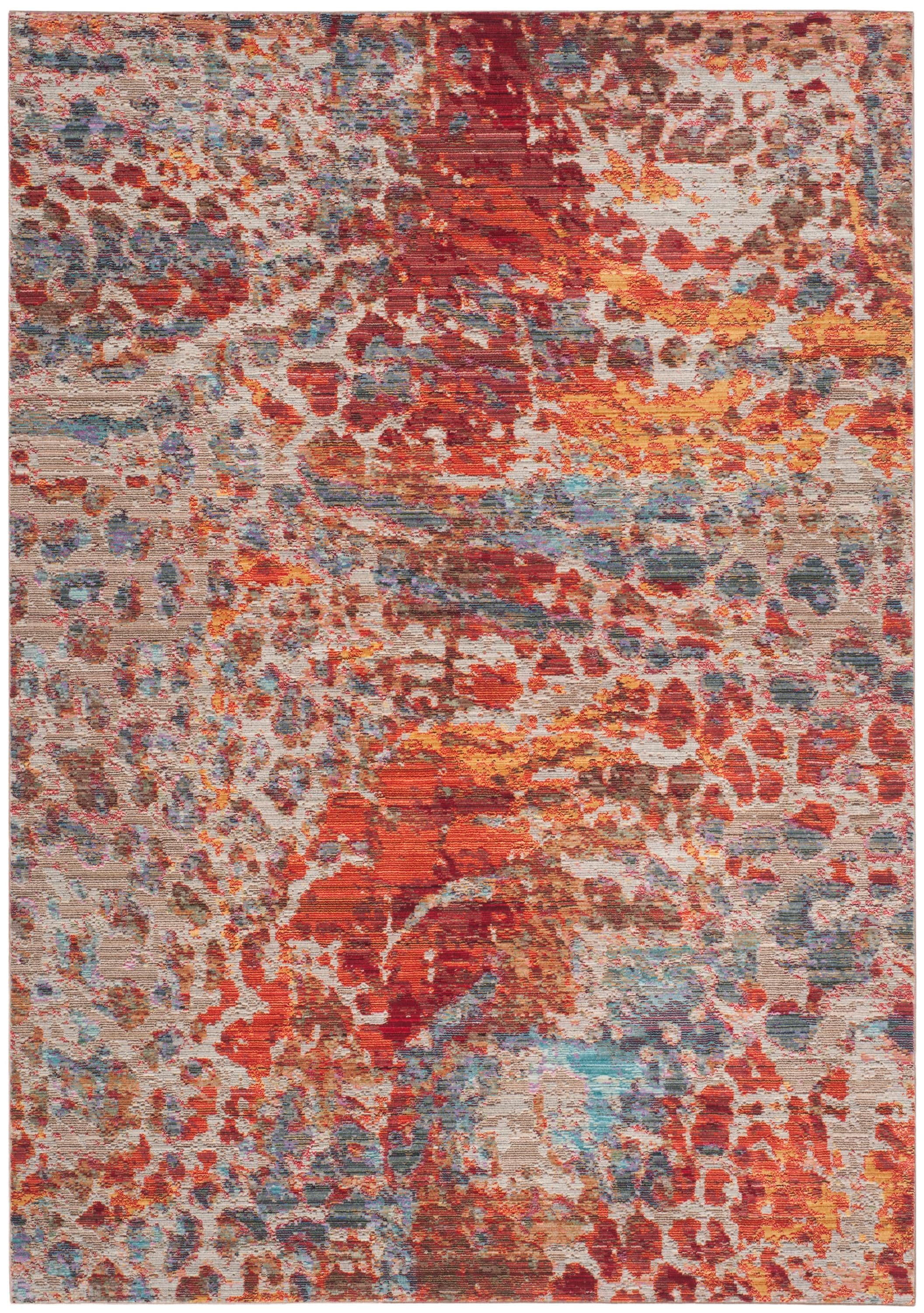 Safavieh VAL218K-6 Valencia Etra 6 x 9 (ft) Loomed Polyester Multi Rectangular Indoor Abstract Area rug
