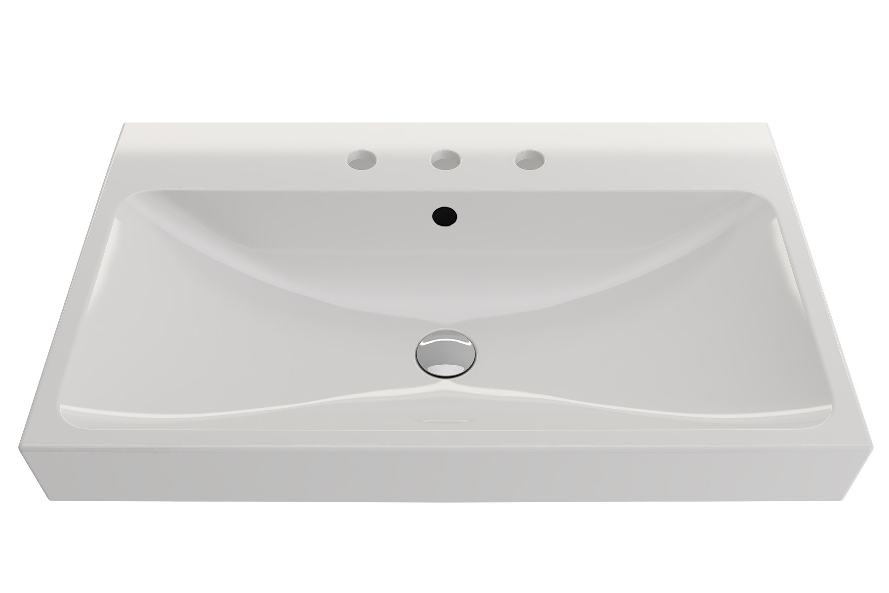BOCCHI 1078-001-0127 Fire clay Wall-mount Rectangular Modern White Bathroom Sink ( 32-Inches x 19-Inches )