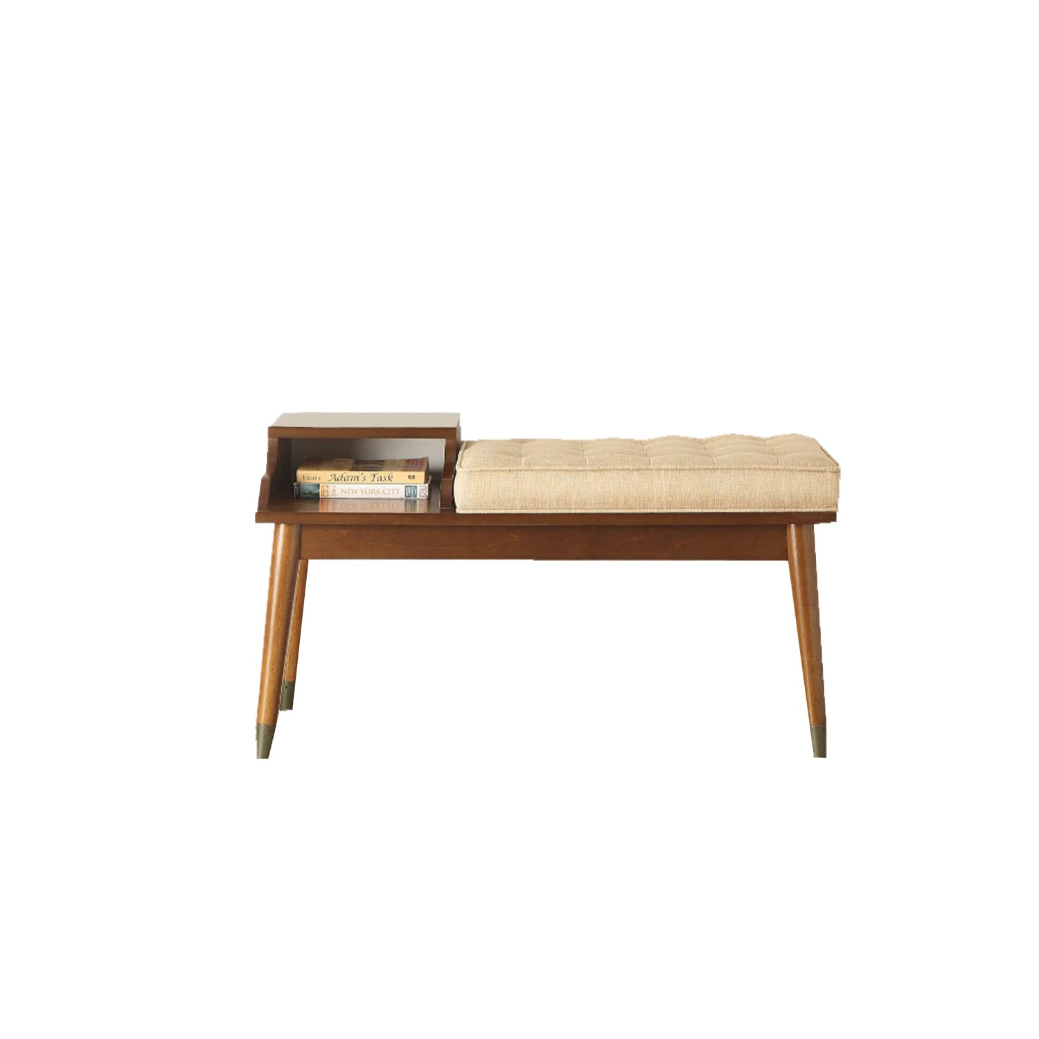 Benzara BM185379 Modern Brown Storage Bench with Storage 15.75-in x 36.02-in x 20-in