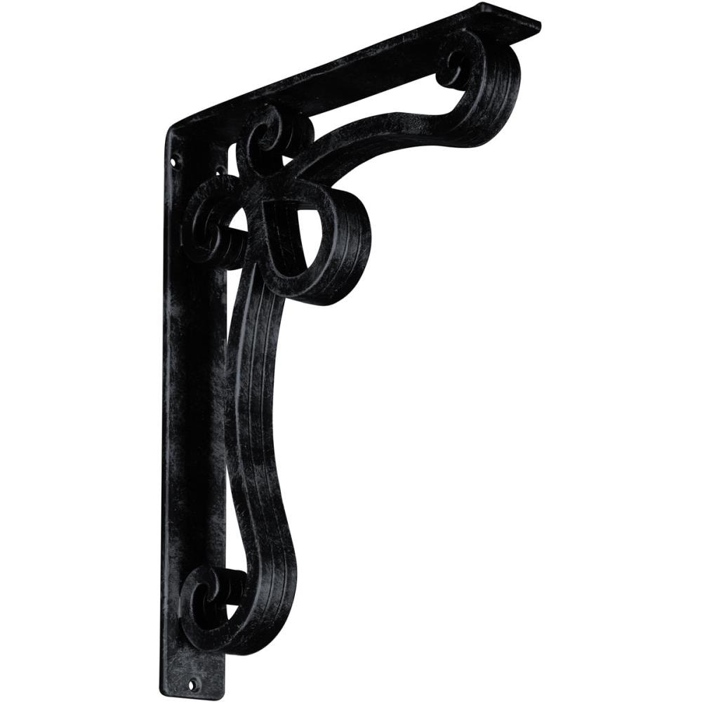 Ekena Millwork BKTM02X12X15TOLAPW Orleans 12-in x 2-in x 15-in Gray Wrought iron Countertop support bracket