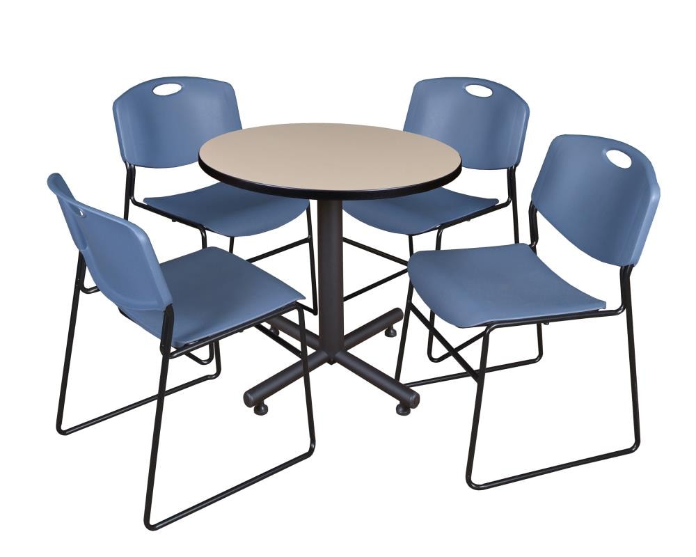 Regency TKB30RNDBE44BE Breakroom Off-white 4-Person Training Table (30-in W x 29-in H)