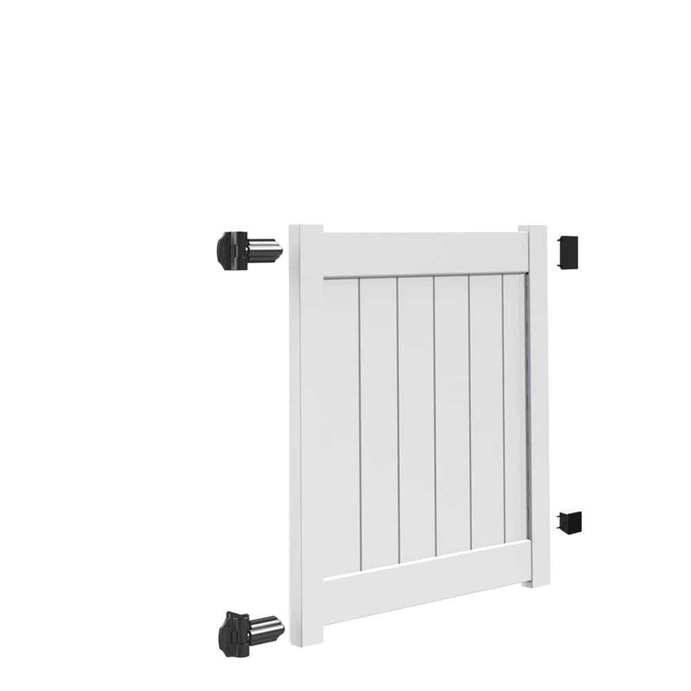 Freedom Bolton 4-ft H x 4-ft W White Vinyl Fence Gate Kit (Unassembled)