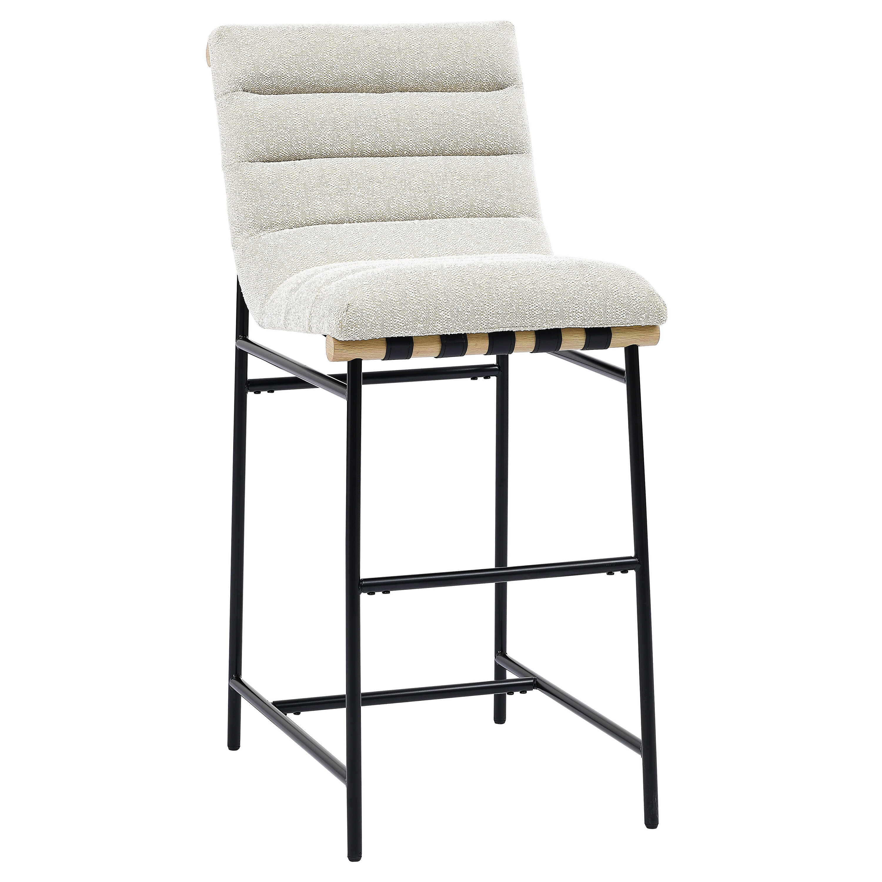 Steve Silver - Eggshell 30-in H Bar height Upholstered Metal Bar Stool 2 -Pack