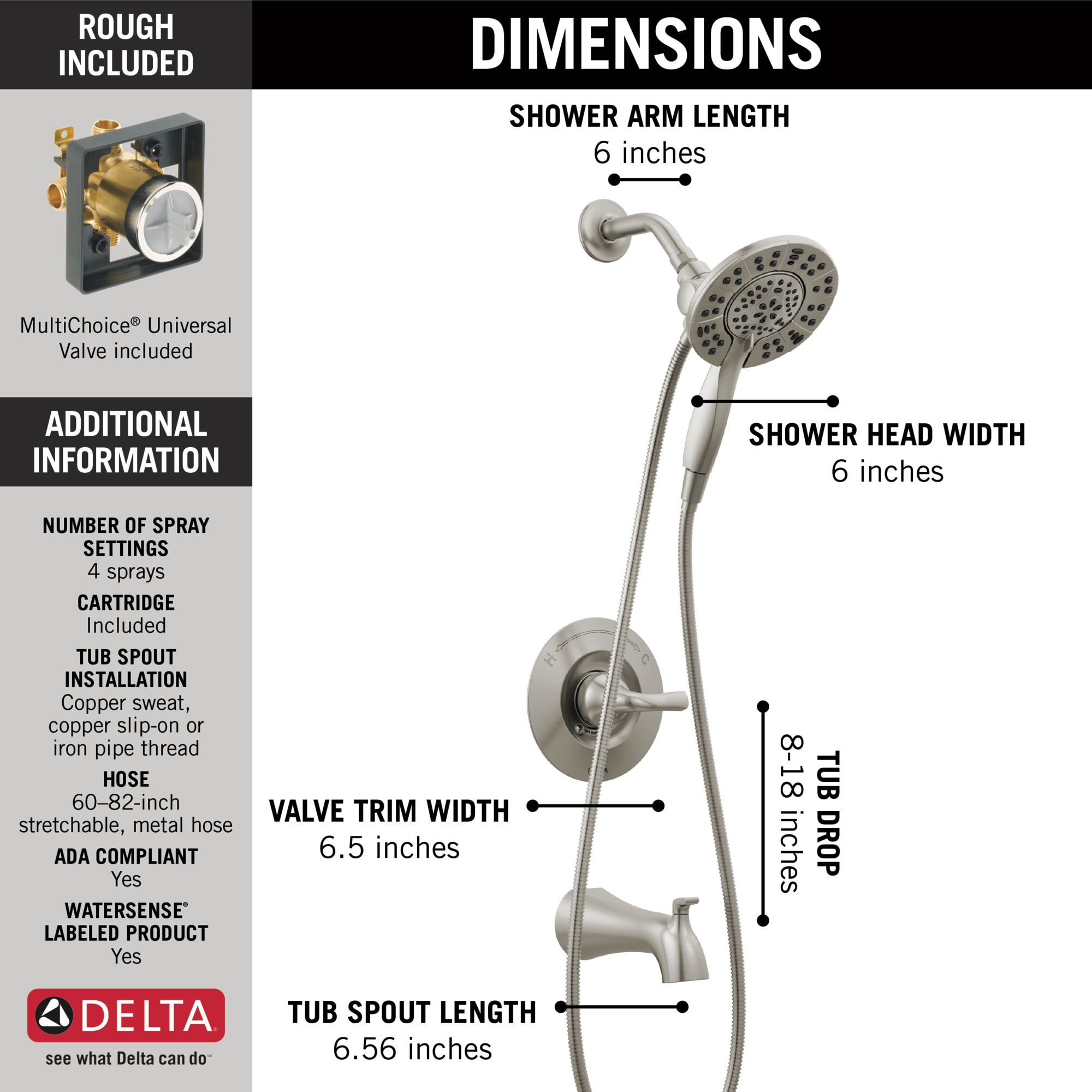 Delta 144840-SP-I Tub-Shower-Faucets - View #3