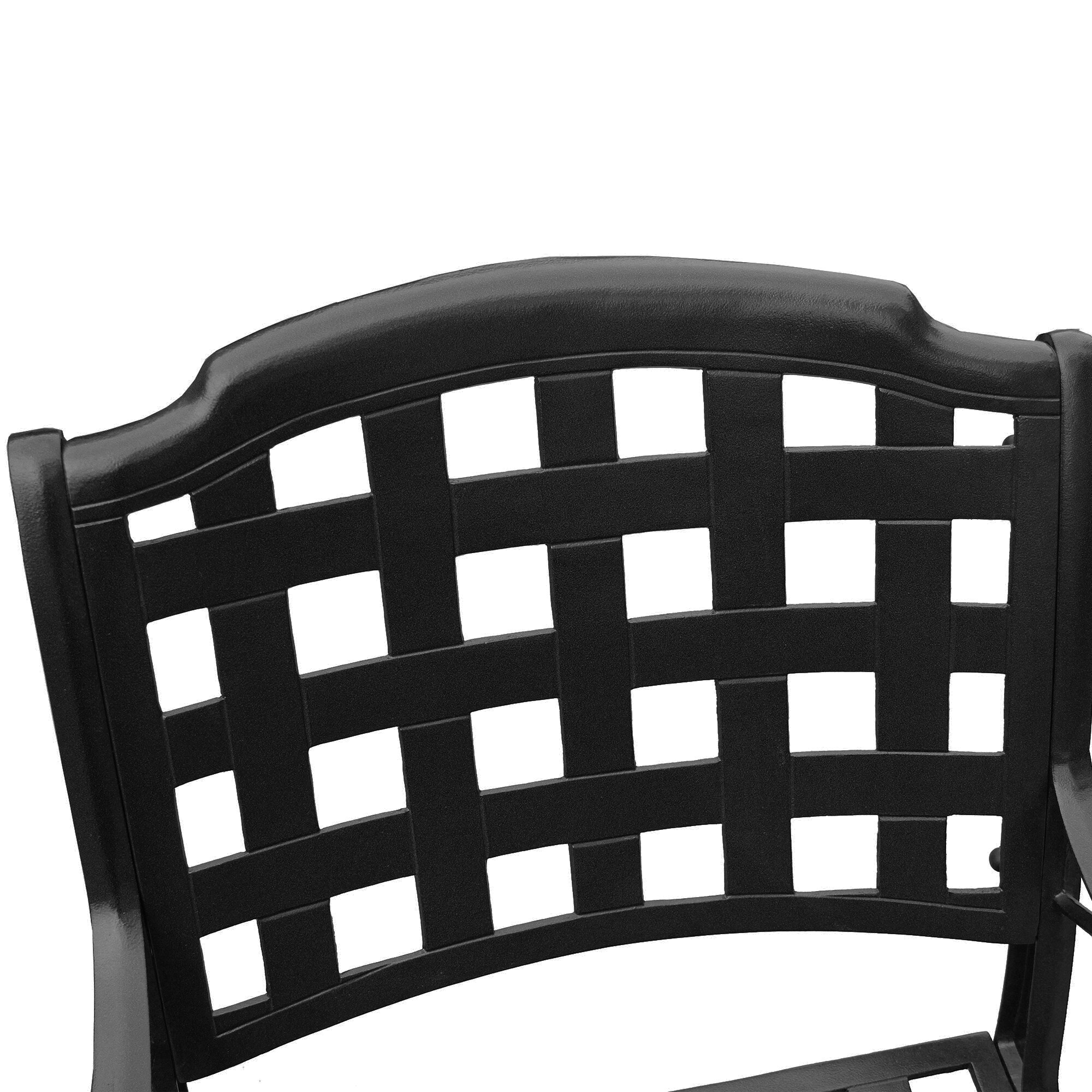 Oakland Living Aluminum Patio Chairs Black Aluminum Frame Stationary