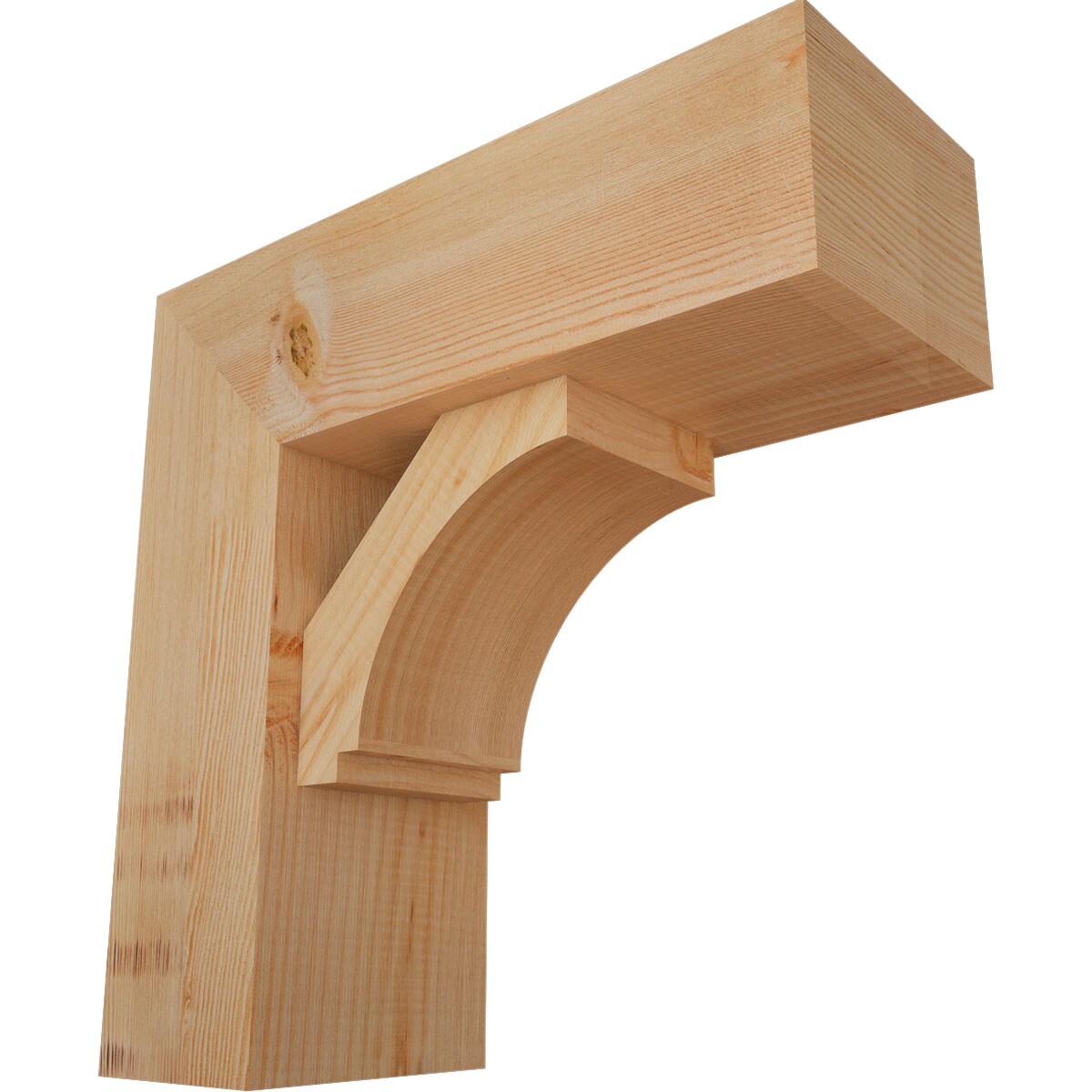 Ekena Millwork 1462966 Imperial Block Smooth Bracket with Offset Brace 7-1/2-in x 20-in x 20-in Douglas fir Brown Wood Standard bracket