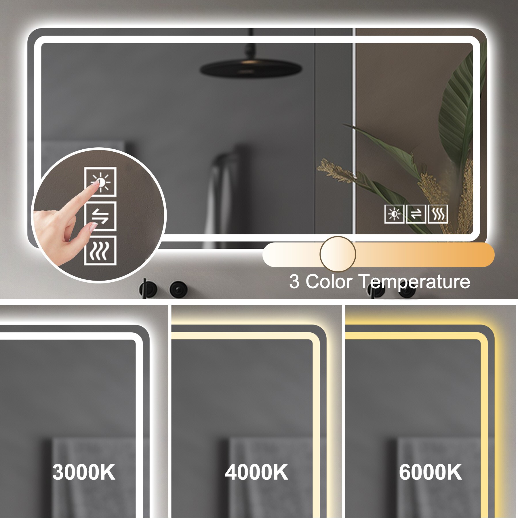 WELLFOR GIZMAY02PE Framed-Bath-Mirrors - View #4