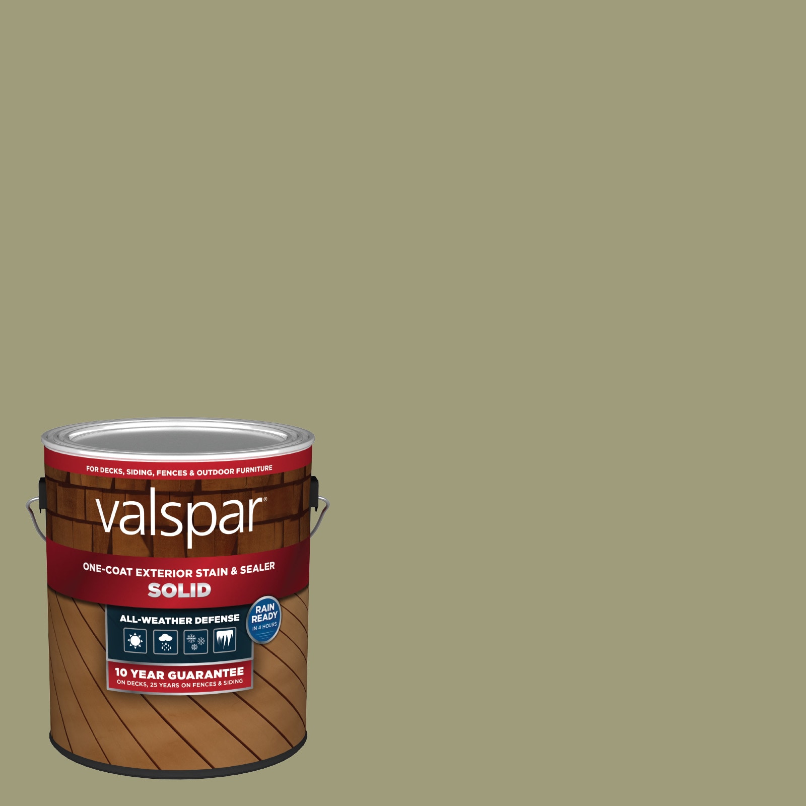 Cilantro Solid Exterior Wood Stain and Sealer (1-Gallon) in Green | - Valspar CILANTRO-1028091