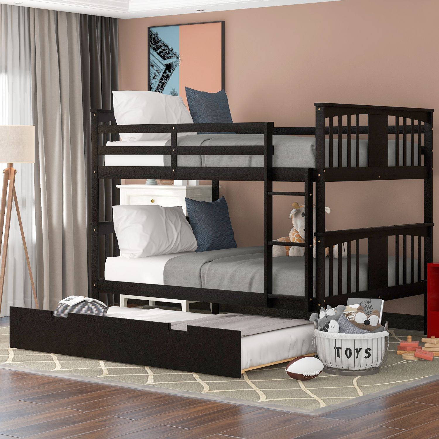 JASMODER LT000204AAP Espresso Full Composite Platform Bed