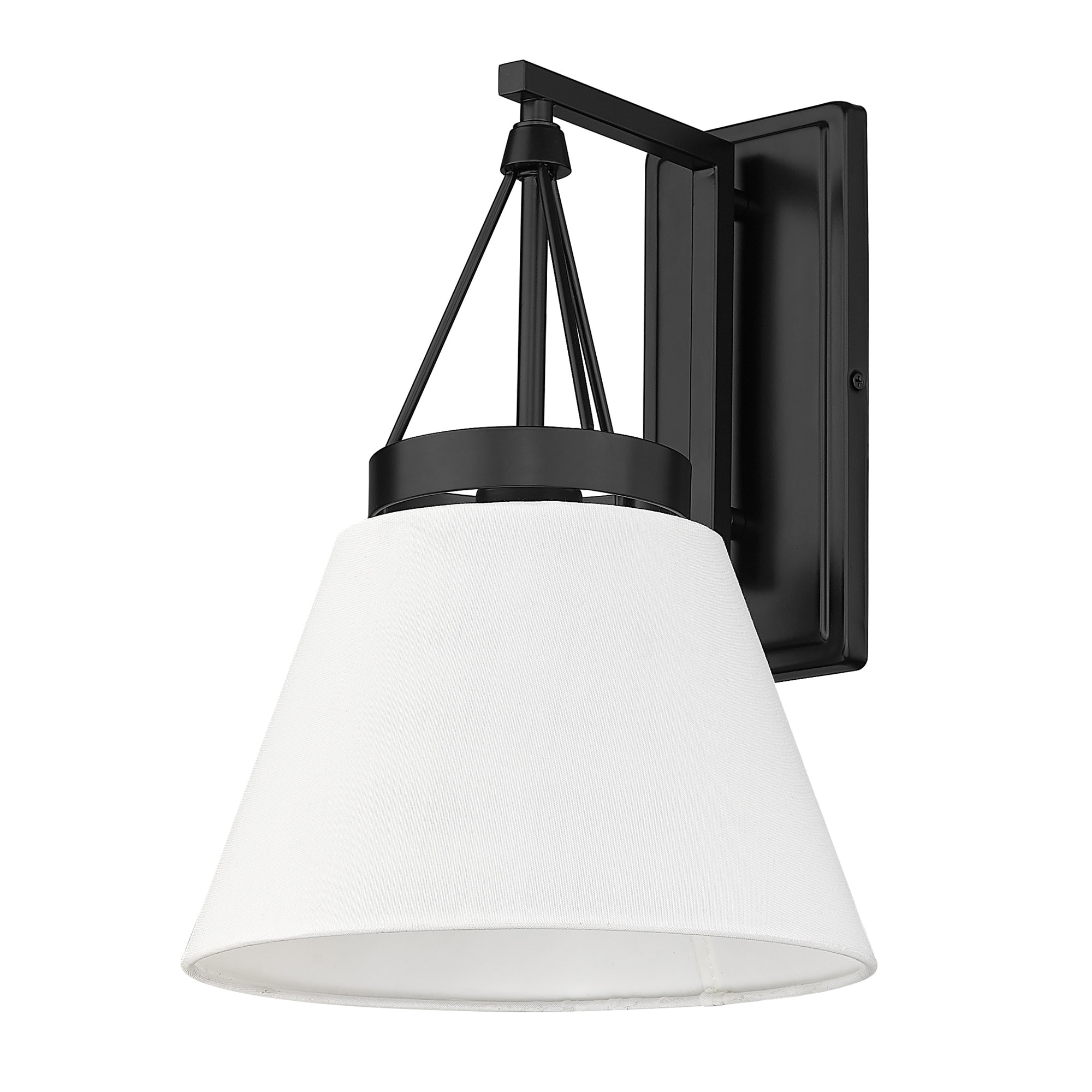 Penn Matte Black and Modern White Conical Wall Sconce