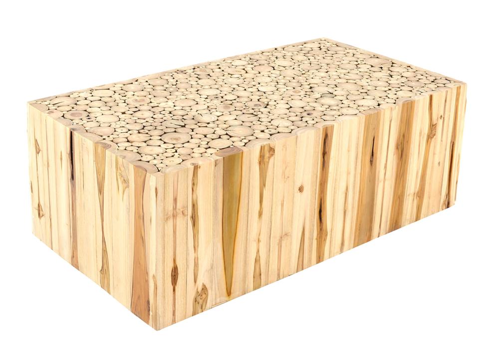 East at Main TT-SY-GR304 Natural Teak Wood Casual Coffee Table