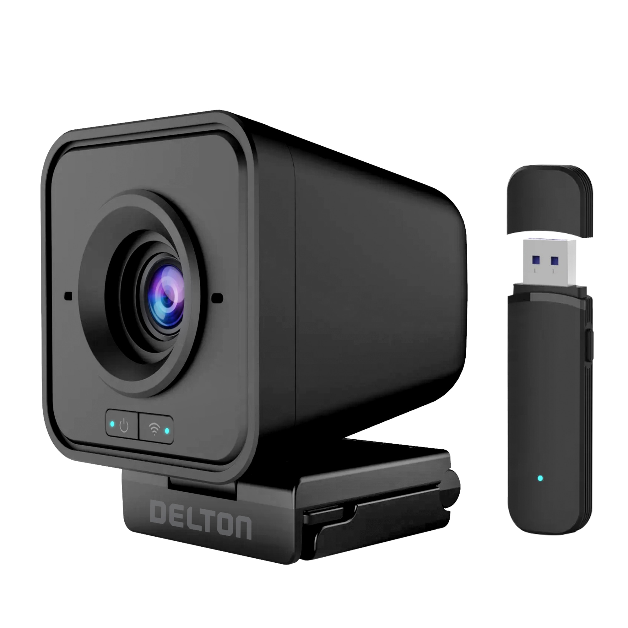 Delton C50 1080p Full HD Wired and Wireless Webcam with Microphone and USB Dongle Black #DCWC50
