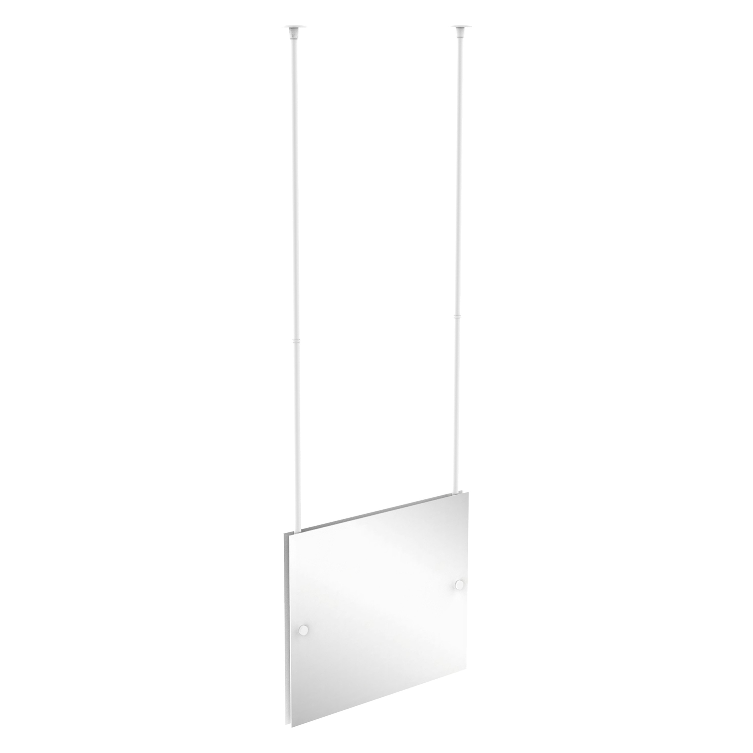 Allied Brass CH-93-WHM 26-Inches x 72.5-Inches Beveled Frameless Rectangle Bathroom Vanity Mirror ( Matte White )