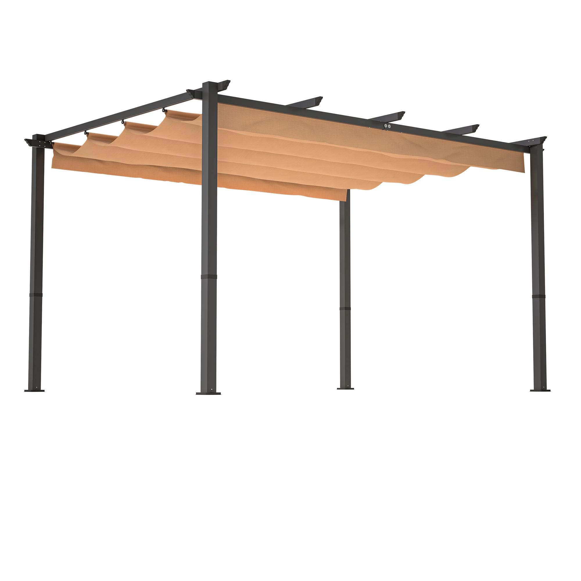 Gaierptone CRXHIYX82IG 13-ft x 10-ft Patio Pergola Khaki with Soft Top Roof