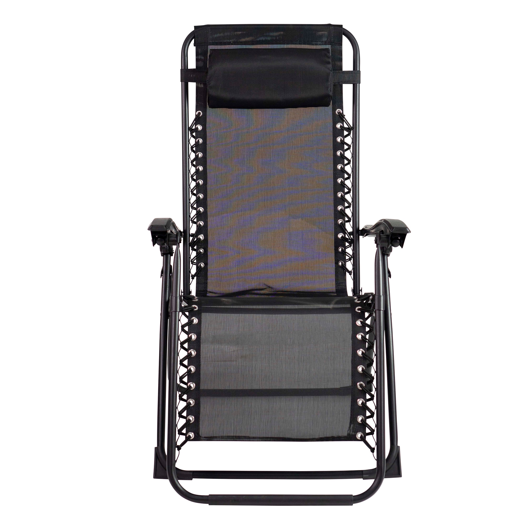 Sun-Ray Black Steel Frame Stationary Zero Gravity Chair with Black ...