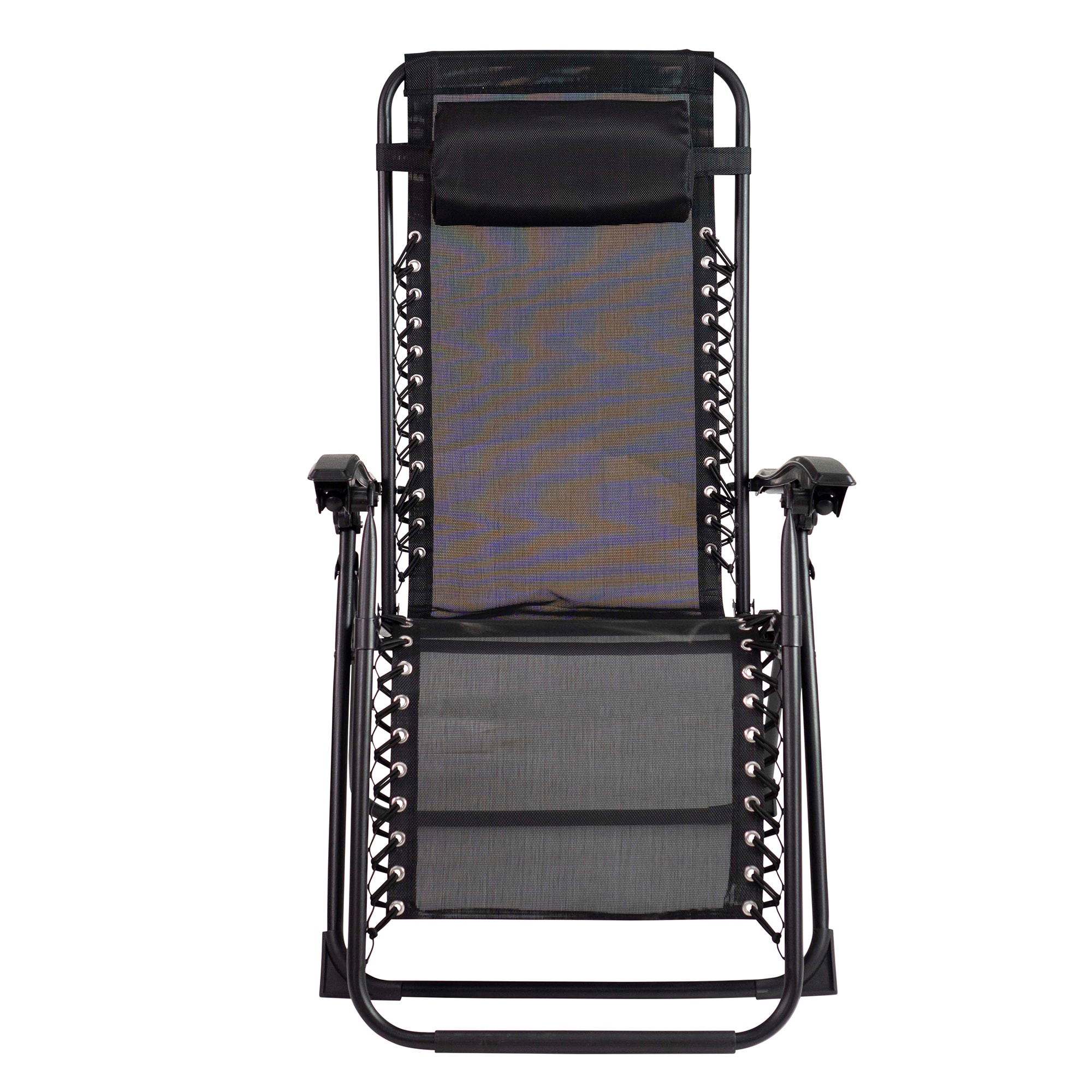 Sun-Ray SunRay Black Steel Frame Stationary Zero Gravity Chair with Black Woven Seat