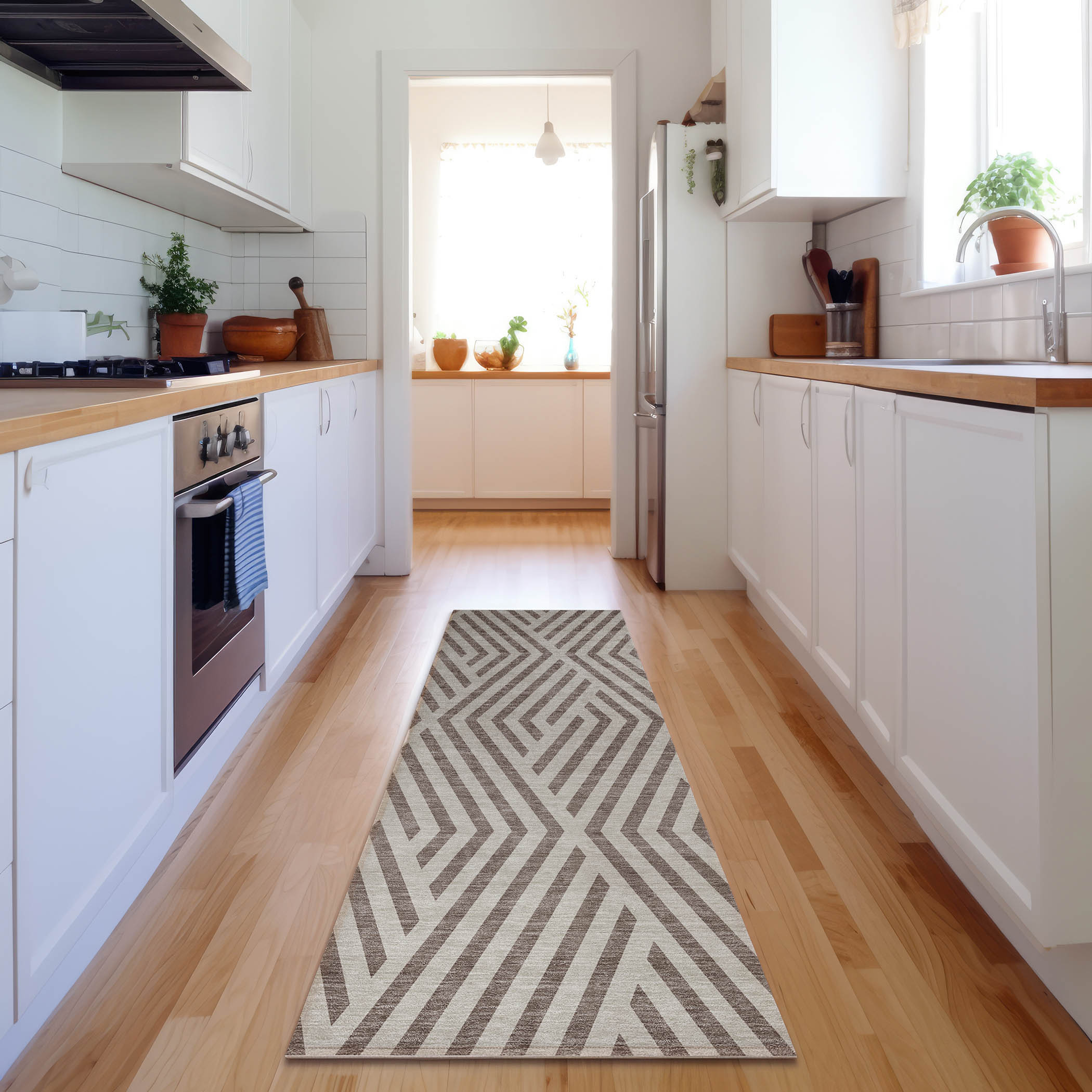 Addison Rugs AMF569CH5X8 Mayfield AMF569CH 5 x 7 (ft) Loomed Polyester Chocolate Rectangular Indoor Geometric Machine washable Area rug