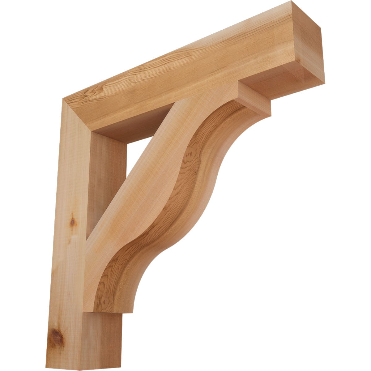 Ekena Millwork BKT04X22X22FST05SWR Funston Block Smooth 3-1/2-in x 22-in x 22-in Western red cedar Brown Wood Standard bracket