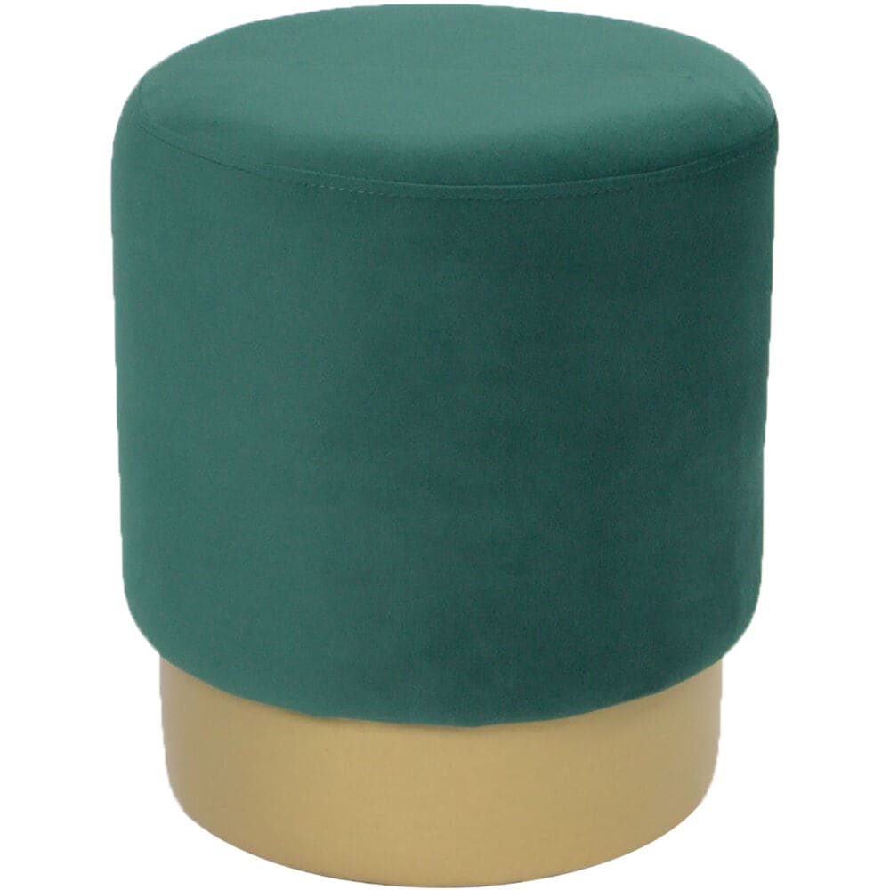 Critter Sitters CSVNTYSTOOL-GRN 15.5-in H Green Velvet Round Makeup Vanity Stool