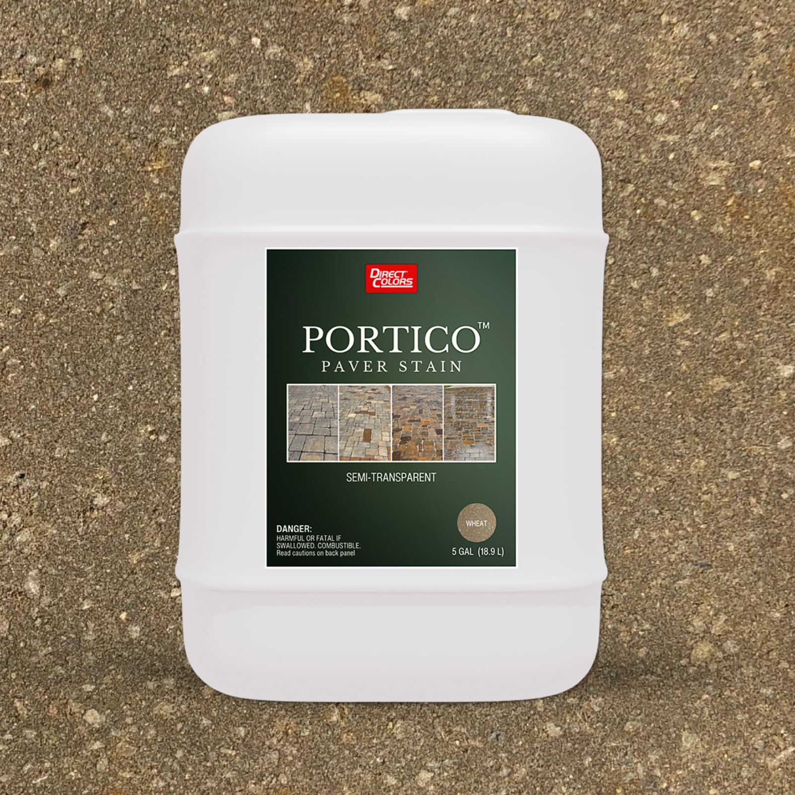Direct Colors DC-POR-729-5GAL Portico Concrete Paver Stain Wheat Solvent-based Ready-to-use Concrete stain ( 5-gallon )