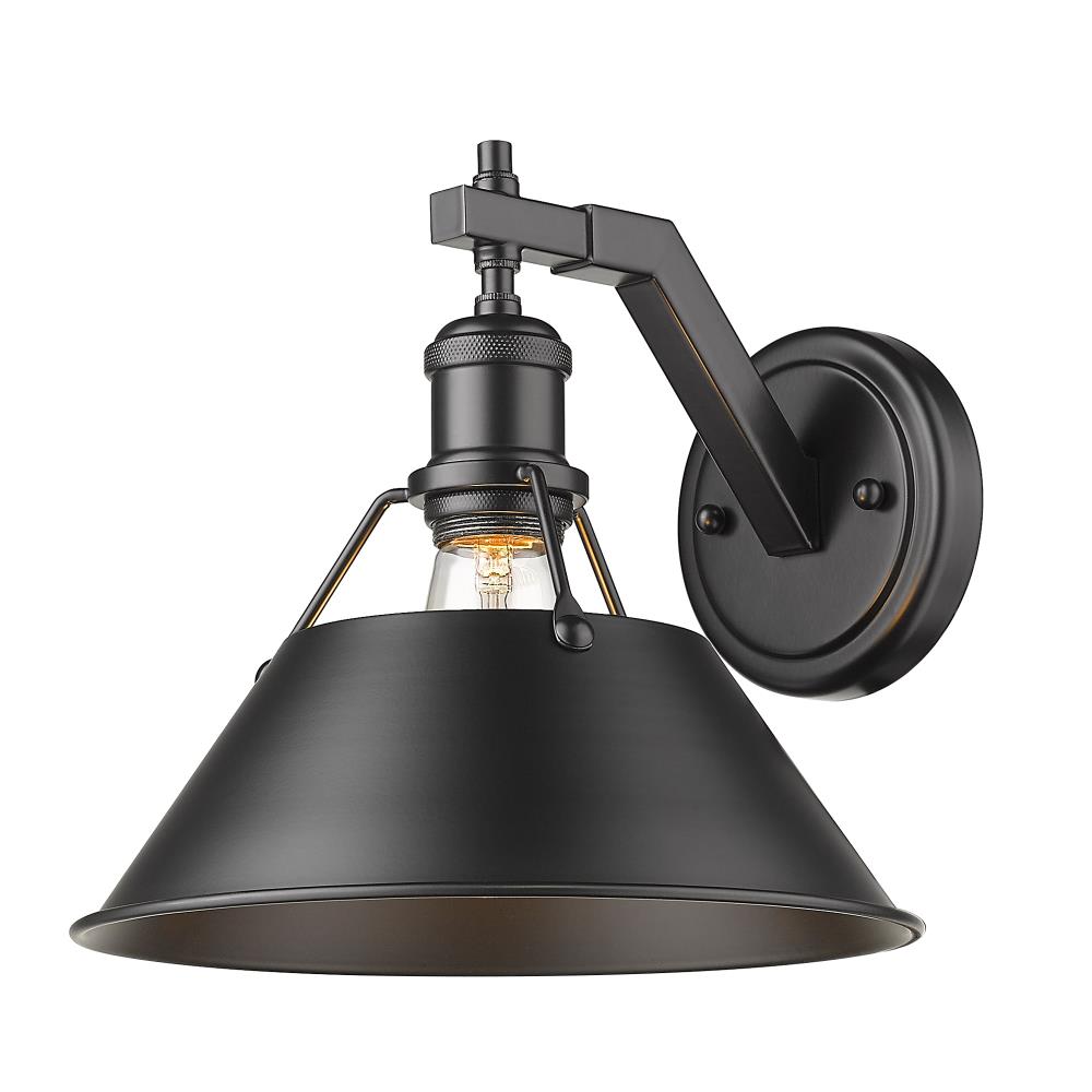 Golden Lighting Orwell 10-in W 1-Light Matte Black Industrial Wall Sconce  in the Wall Sconces department at