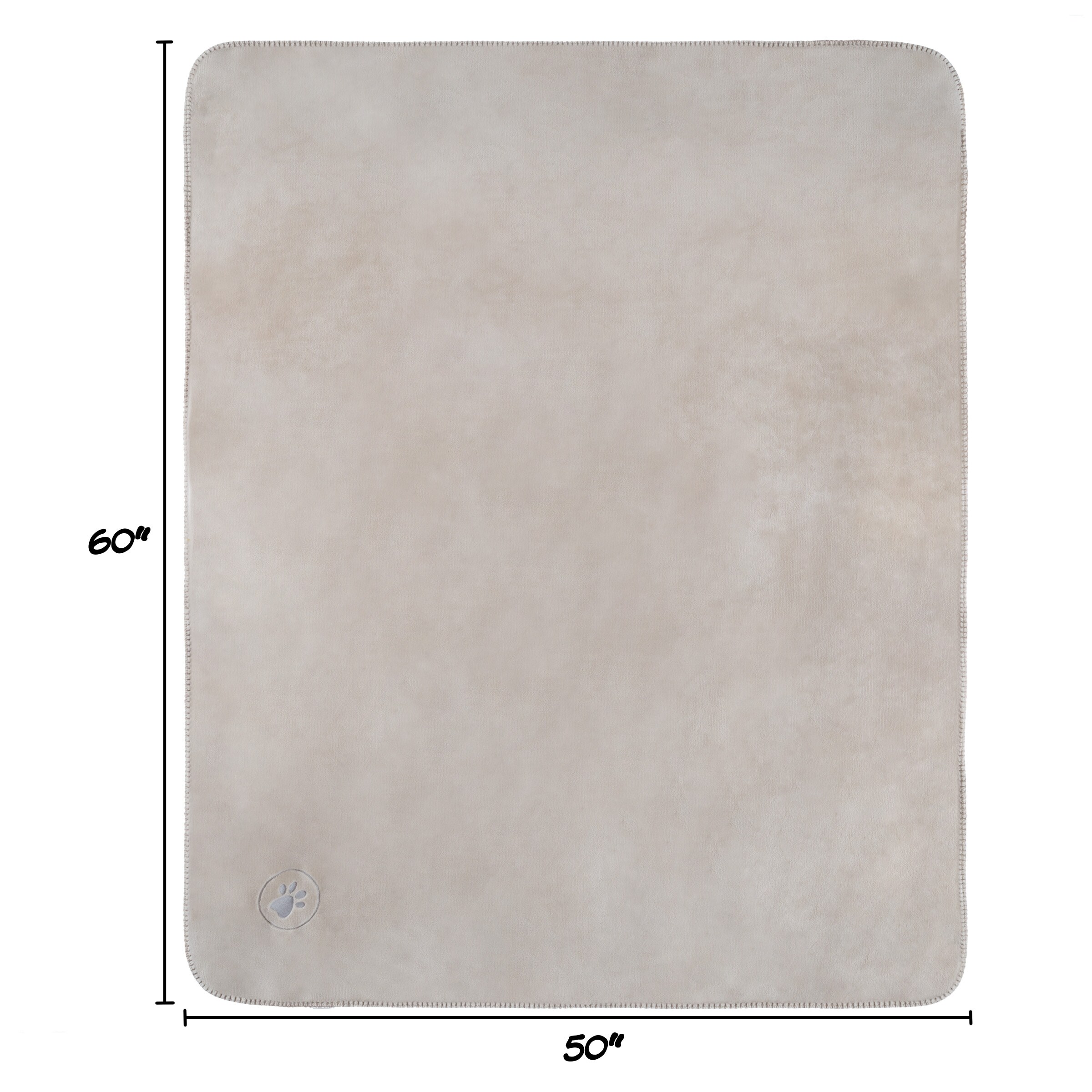 Large Tan Waterproof Flannel and Sherpa Pet Blanket