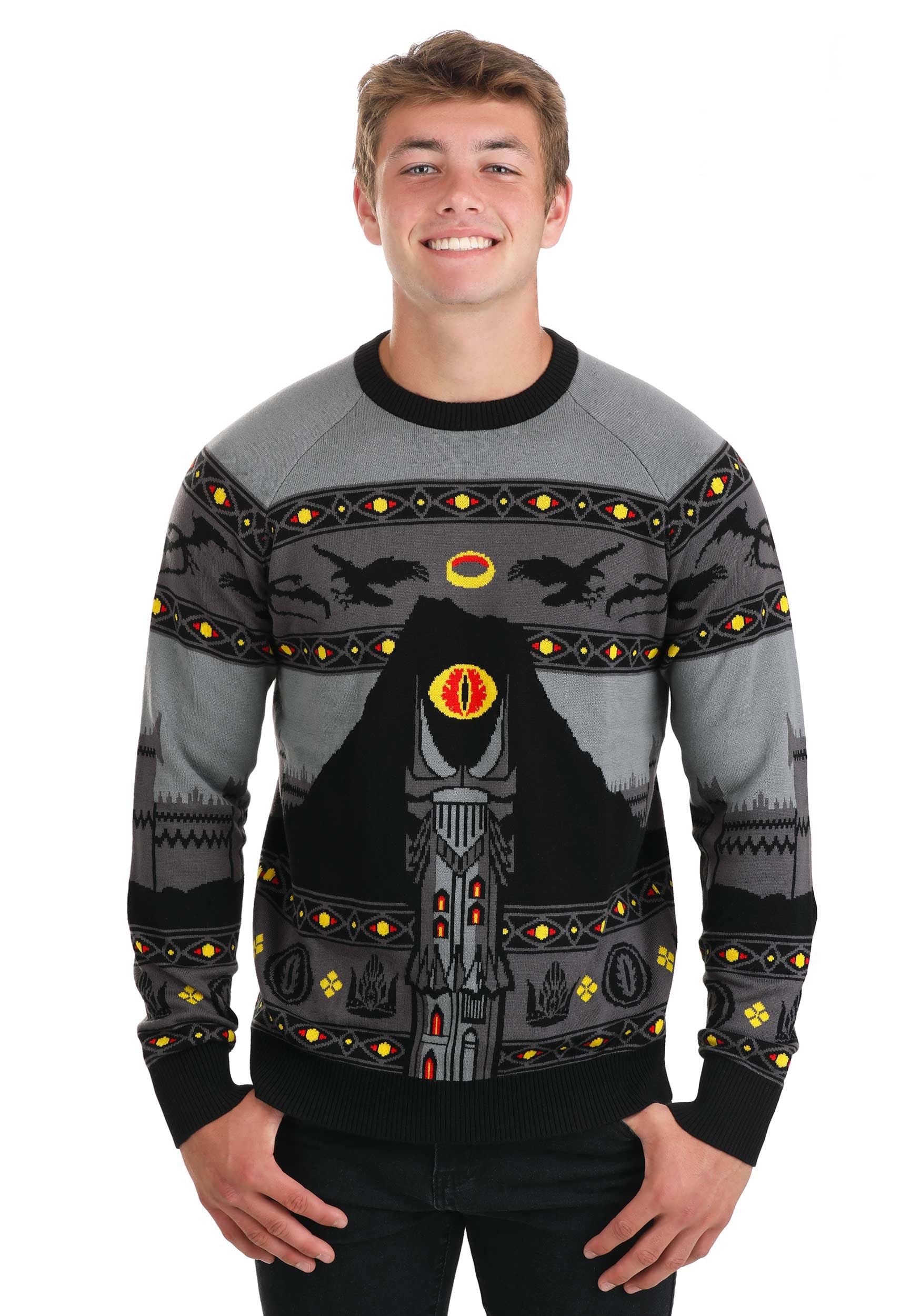 HalloweenCostumes.com FUN Wear Adult Mordor Lord of the Rings Ugly Sweater Lord of the Rings Apparel Small