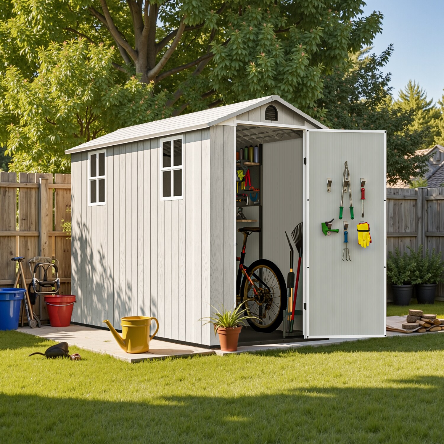Patiowell WES-0436A-4WT Vinyl-Resin-Storage-Buildings - View #2