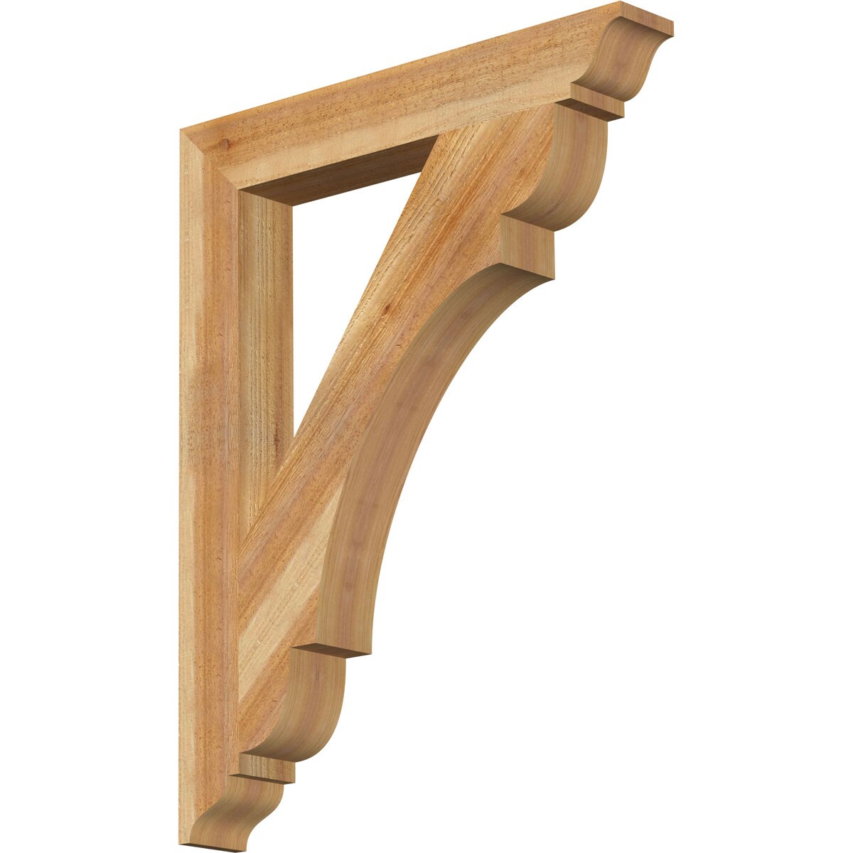 Ekena Millwork BKT04X28X36OLY01RWR Olympic traditional rough sawn 4-in x 28-in x 36-in Western red cedar Brown Wood Standard bracket