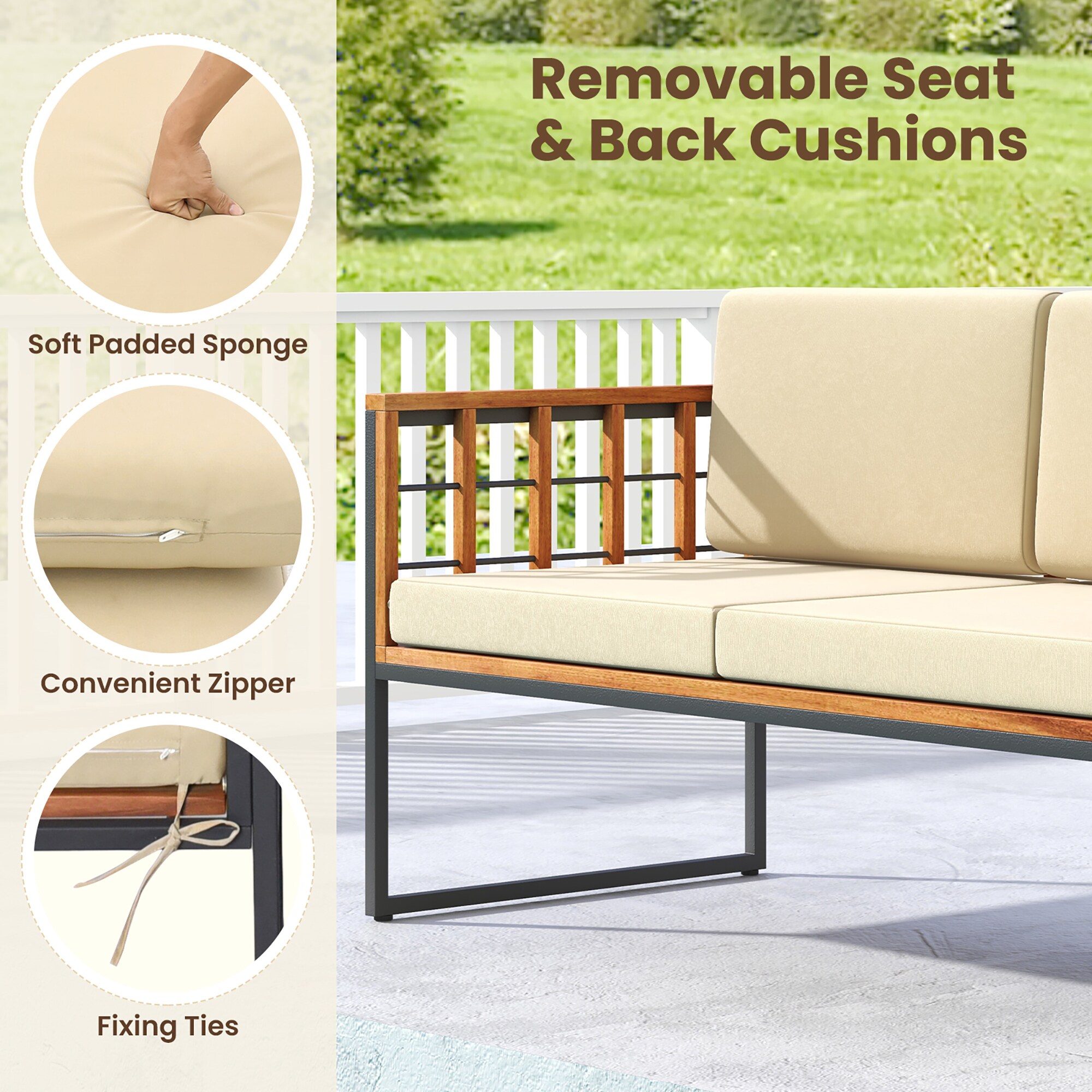 Forclover ALRO-3P22BR Patio-Conversation-Sets - View #5