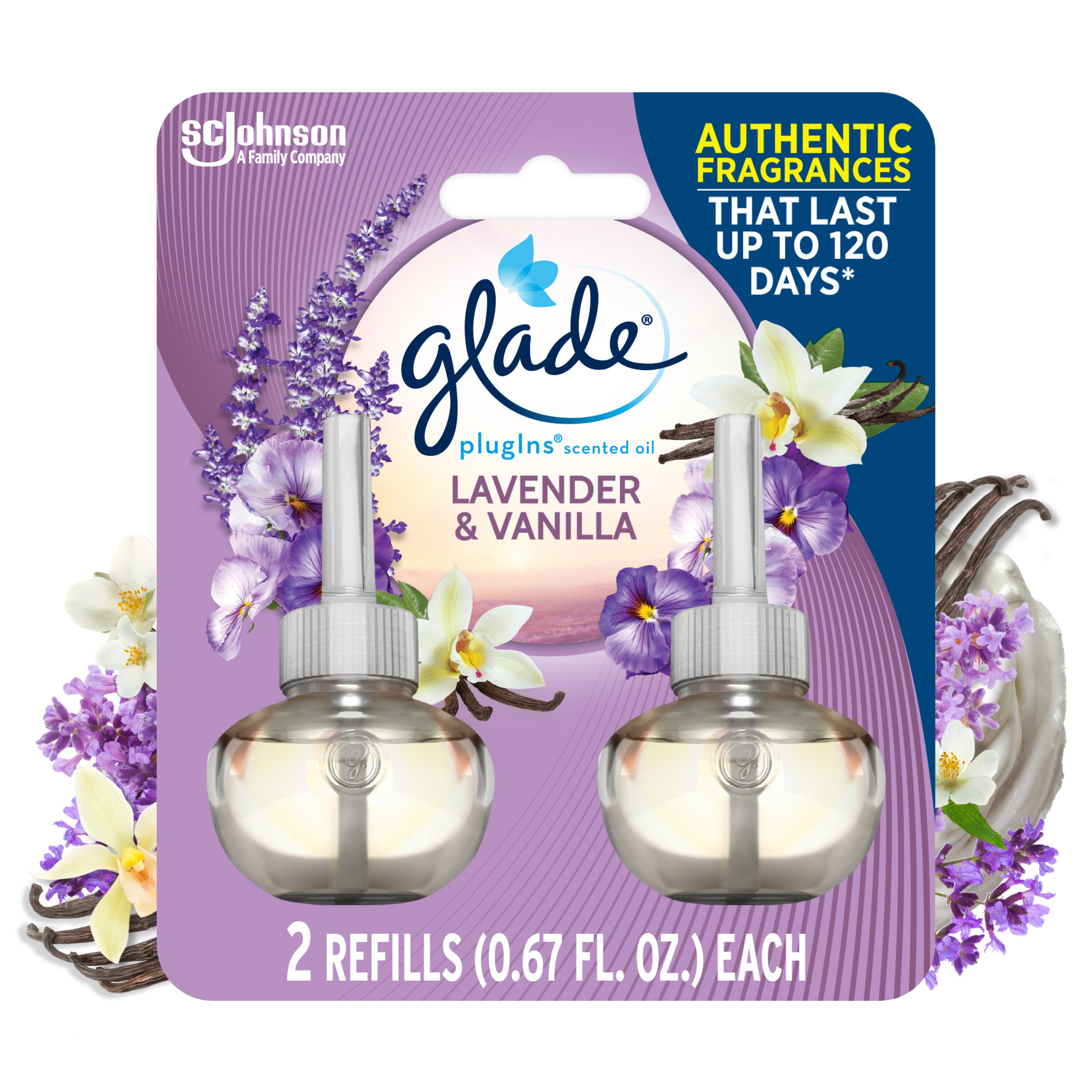 Glade Scented Oil 0.67-fl oz Lavender Vanilla Refill Air Freshener