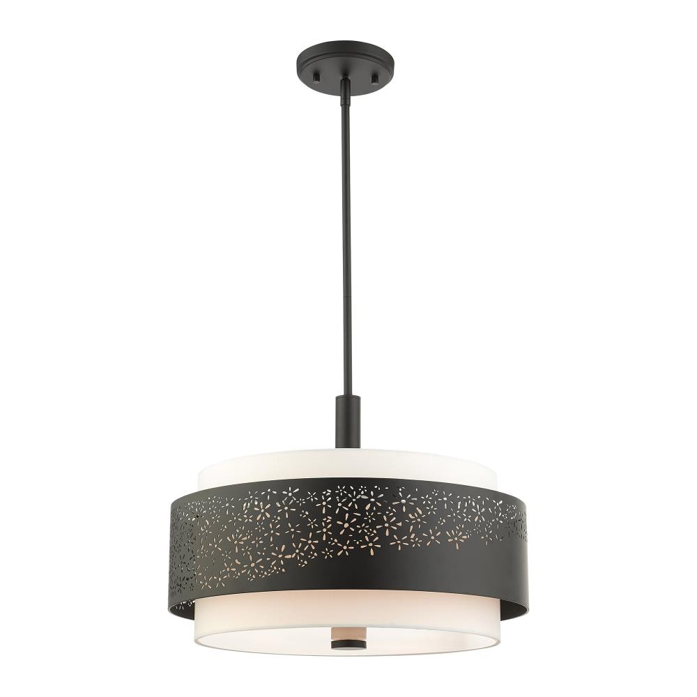 Black Mini Drum 4-Light Steel Pendant