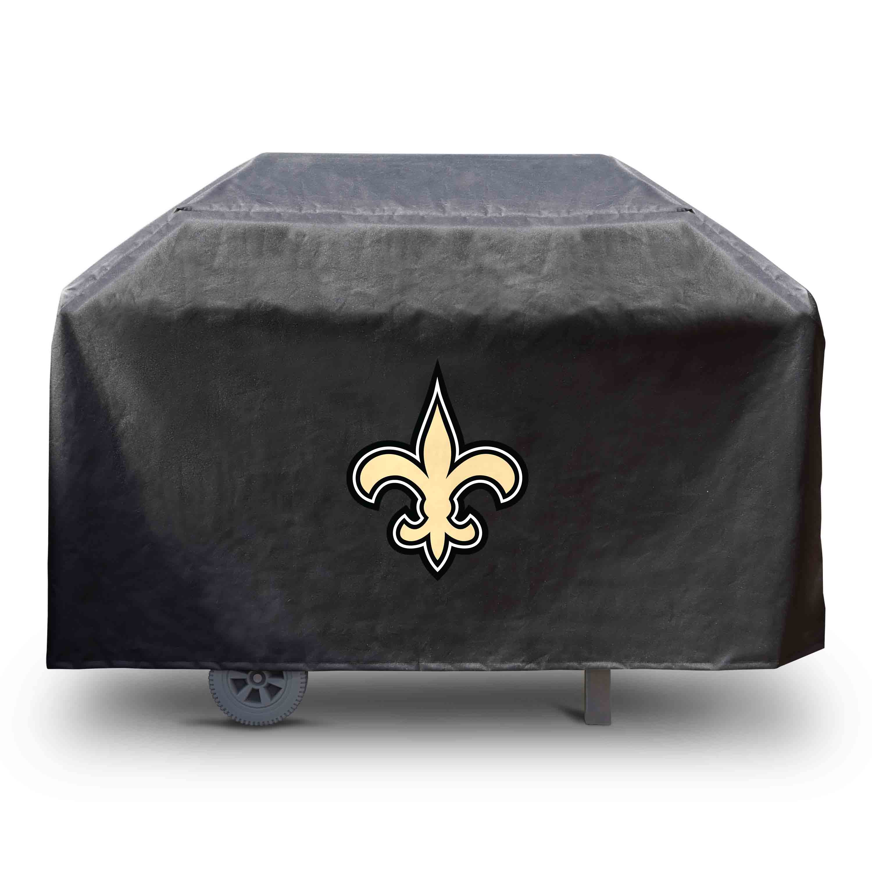 FANMATS 41144 New Orleans Saints 4 burner grill cover 68-Inches W x 35-Inches H Black Fits most Cover