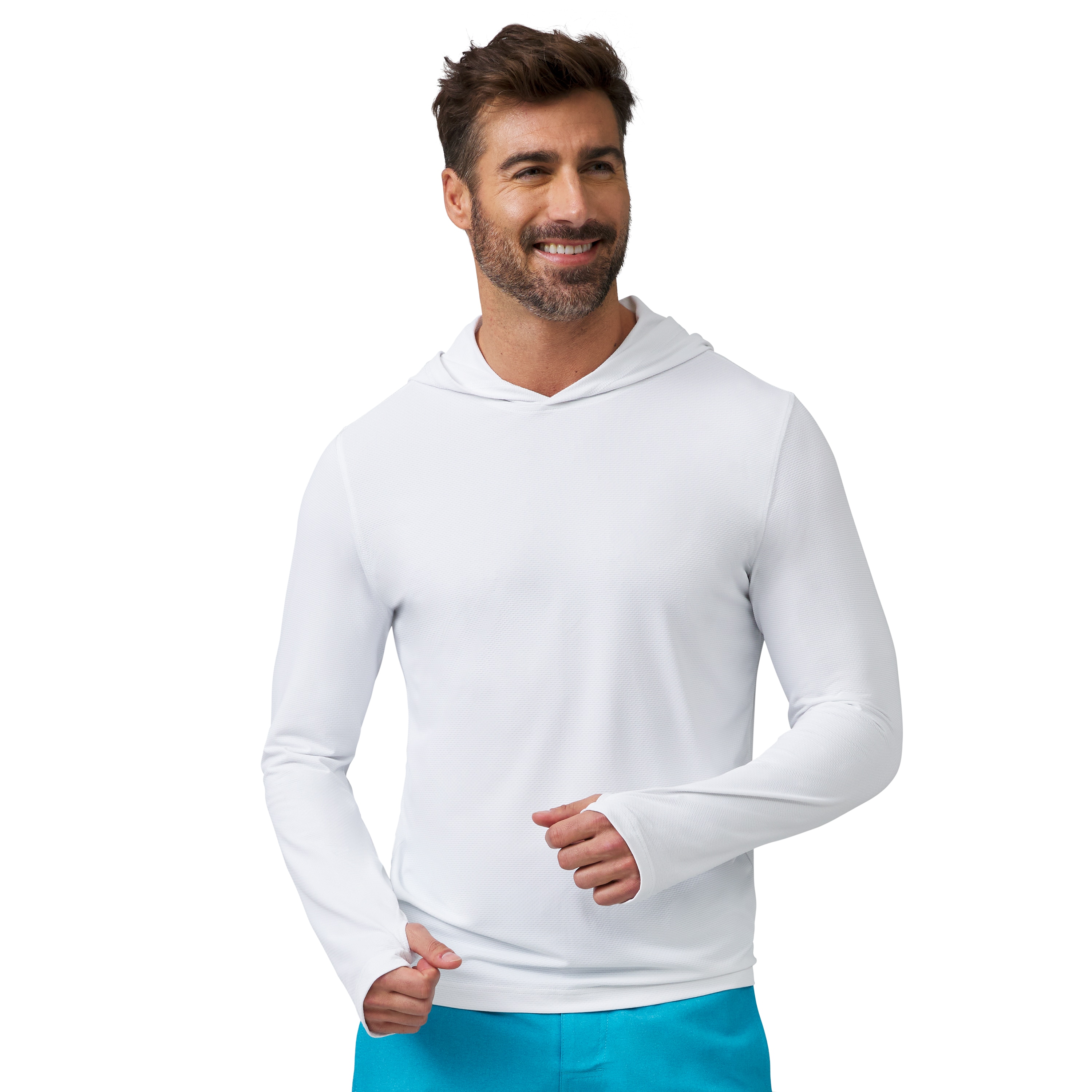 Free Country SZMAS4501 WHITE M Adult unisex White Knit Long sleeve Hoodie ( Medium )