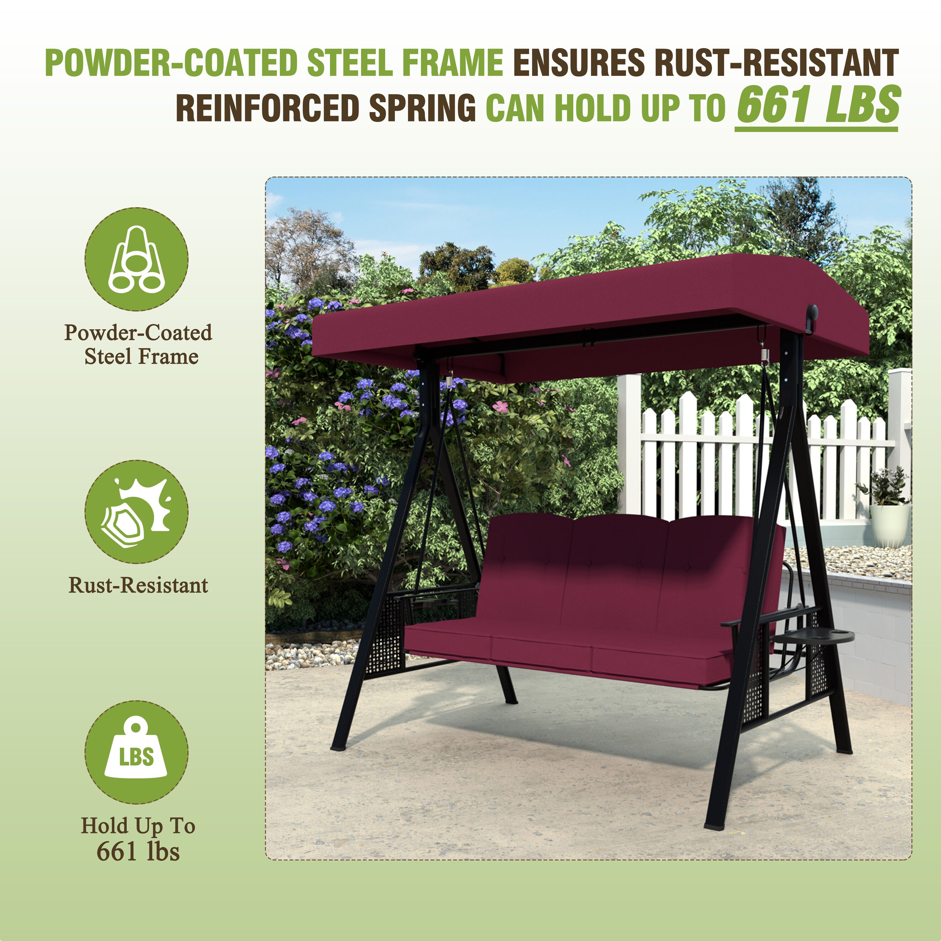 VEIKOUS PG0210-02-19RE Swing-Gliders - View #9