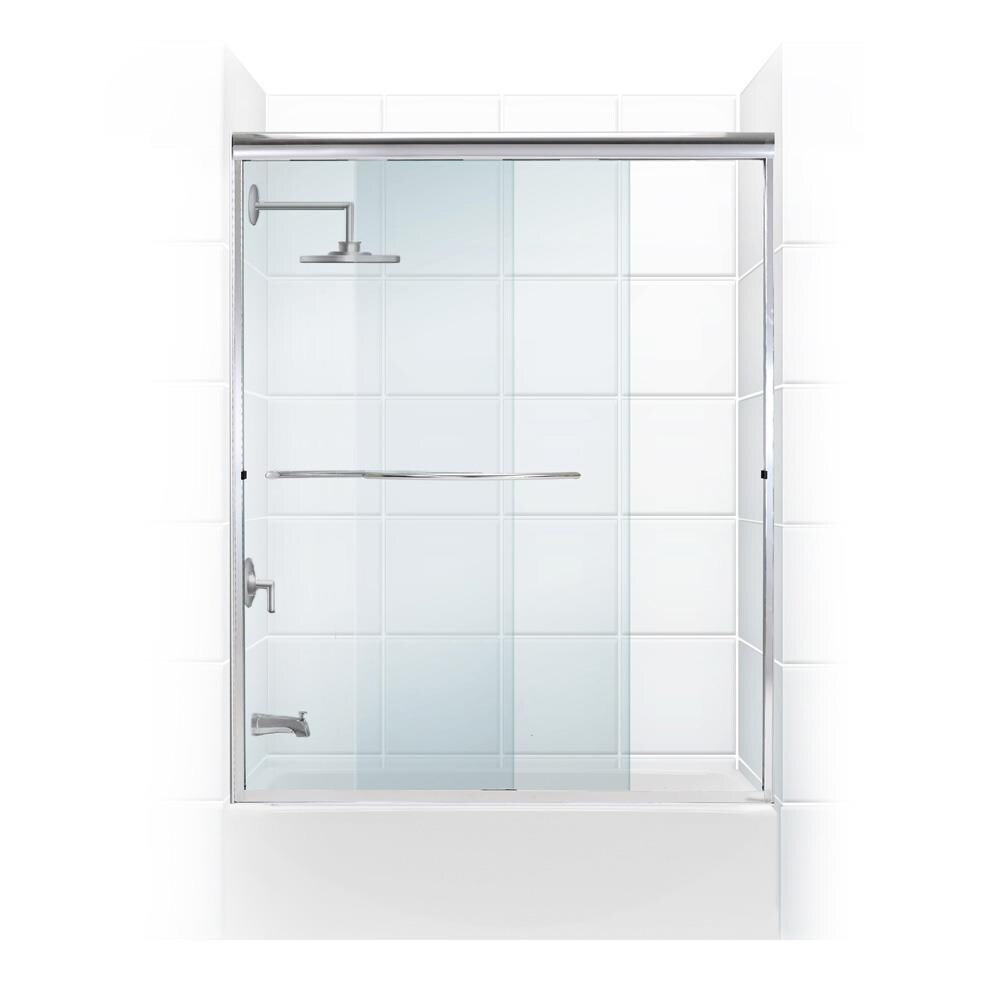 Coastal Shower Doors Paragon Chrome 60 In X 58 In Semi Frameless Sliding Bathtub Door At