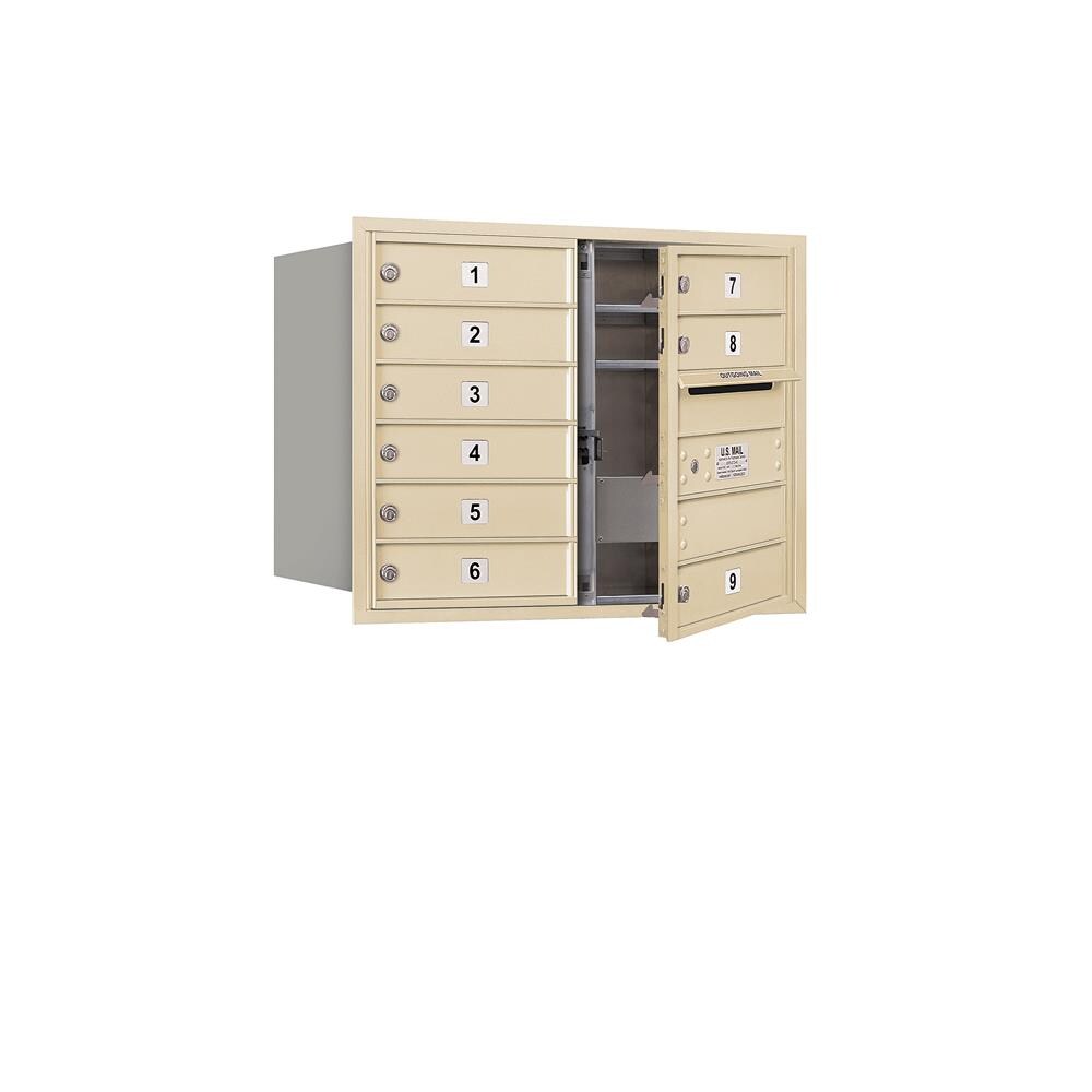 SALSBURY INDUSTRIES 3706D-09SFP Recessed Mount Brown Metal Extra Large Lockable Cluster Mailbox