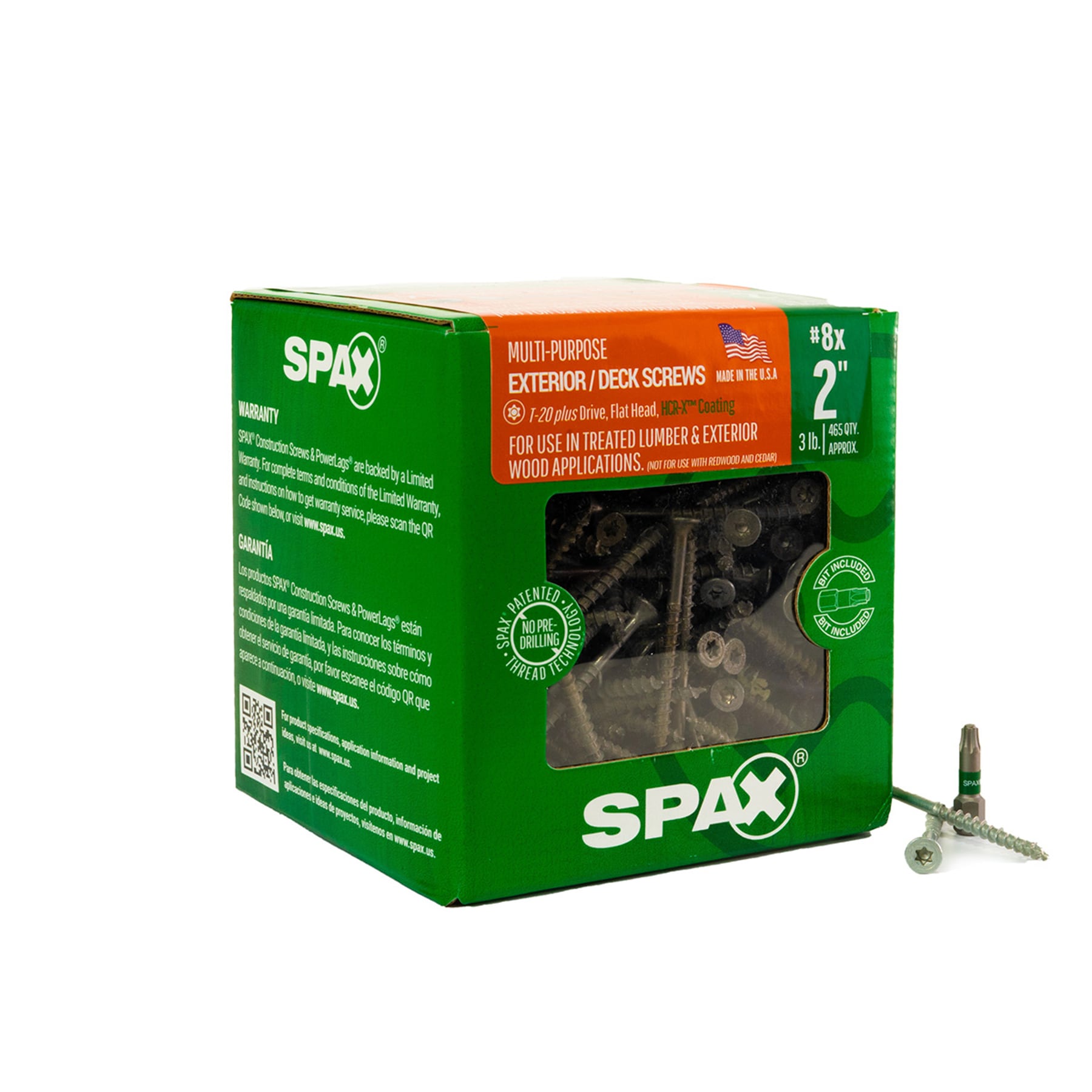 SPAX 41916704005045 Multi-Material #8 x 2-in Double-barrier Exterior Wood screws ( 465 -Per Box )