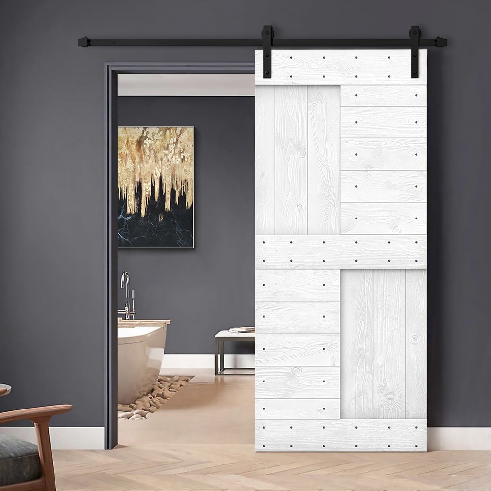 CALHOME SMK-96+DIY-N1-42WT Barn-Doors - View #2