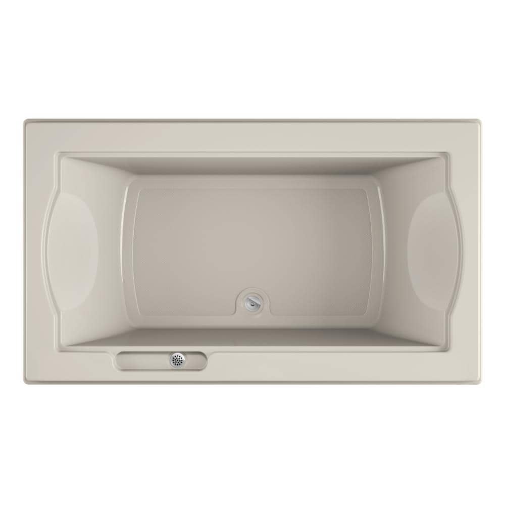 Jacuzzi FUZ7242BCXXXXY Fuzion 42-in x 72-in Oyster Acrylic Drop-In Soaking Bathtub with Drain (Center Drain)