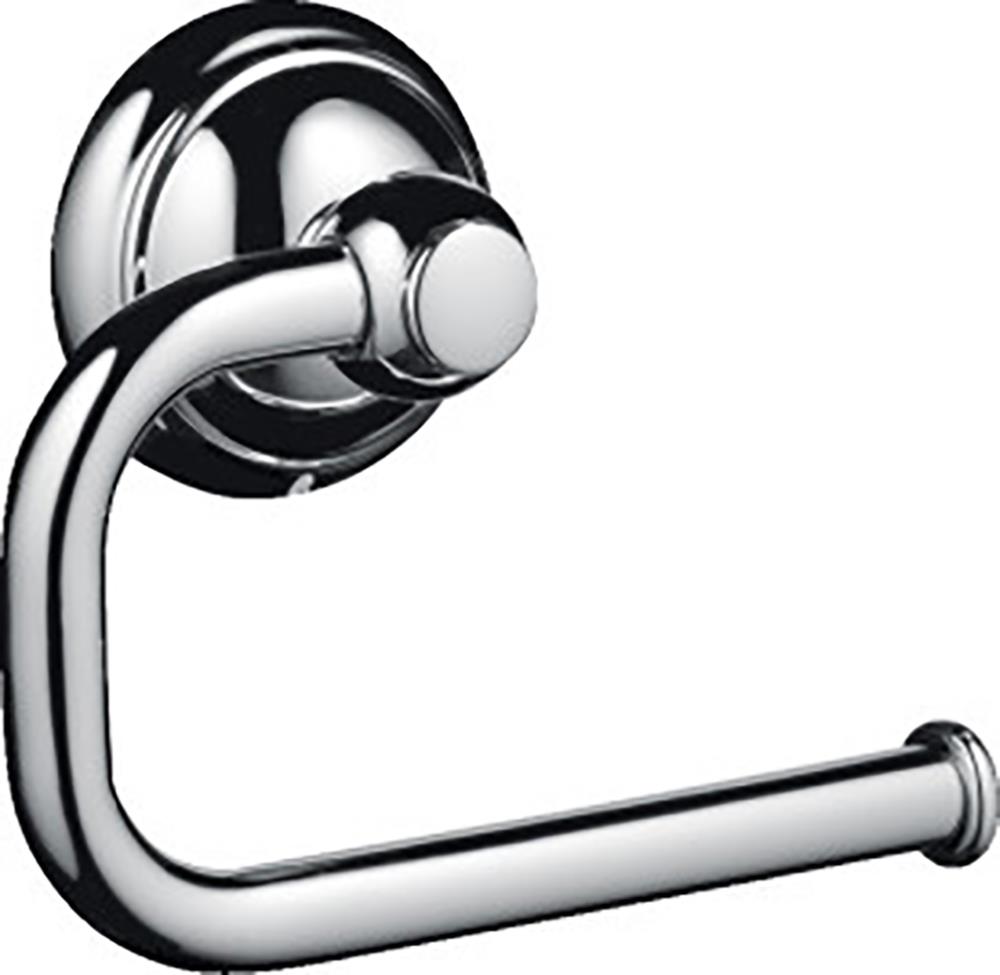 Hansgrohe 06093000 HG Accessories Chrome Wall mount Single post Toilet Paper Holder 1 -Rolls with Storage