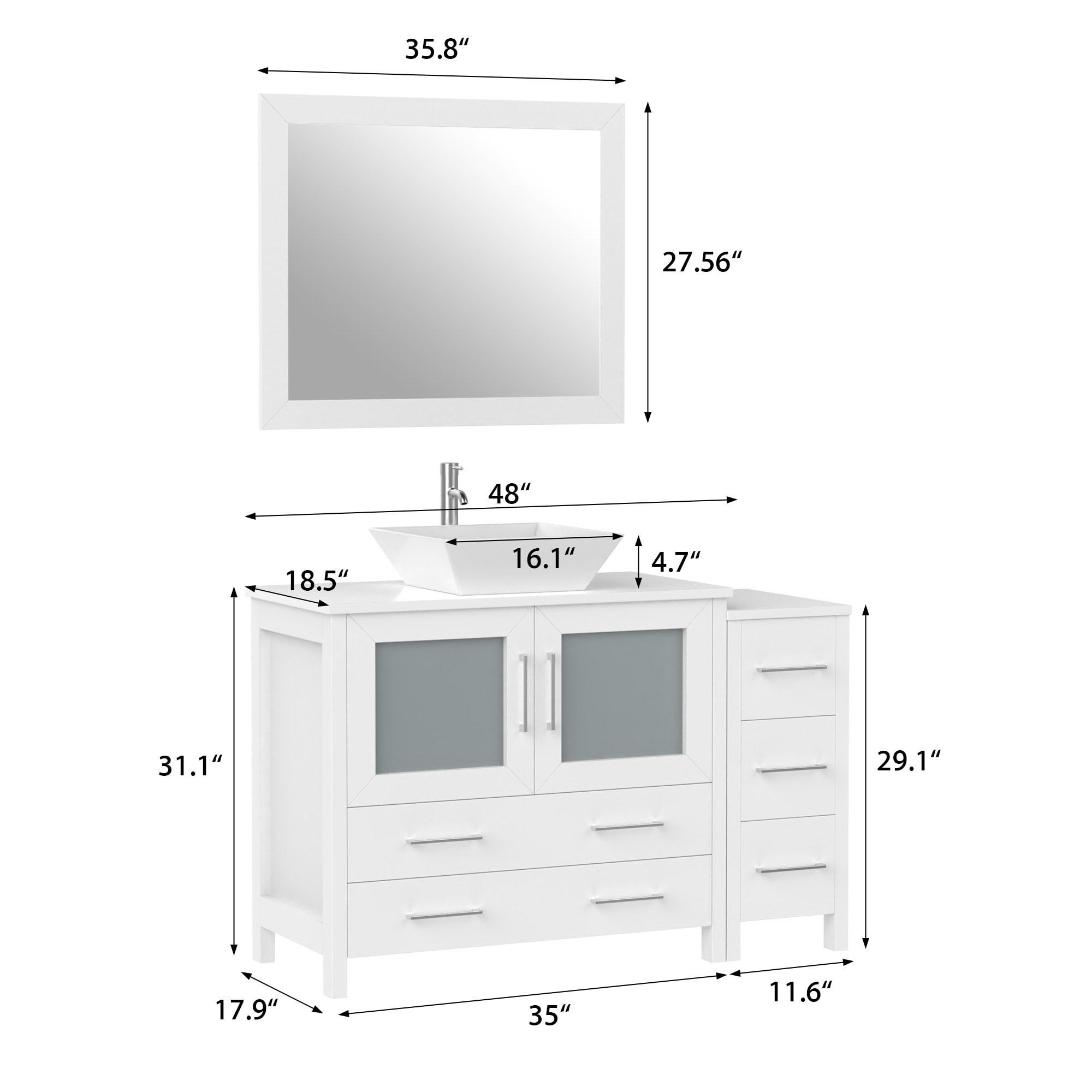 Vanity Art VA3136-48W Bath-Vanity-Combo - View #12