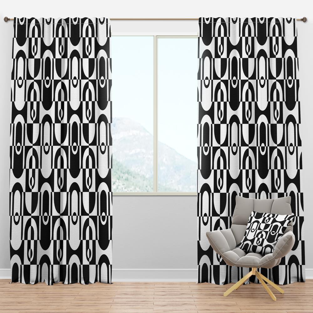 Designart CTN24039-52-90 90-in Black Room Darkening Thermal Lined Rod Pocket Single Curtain Panel