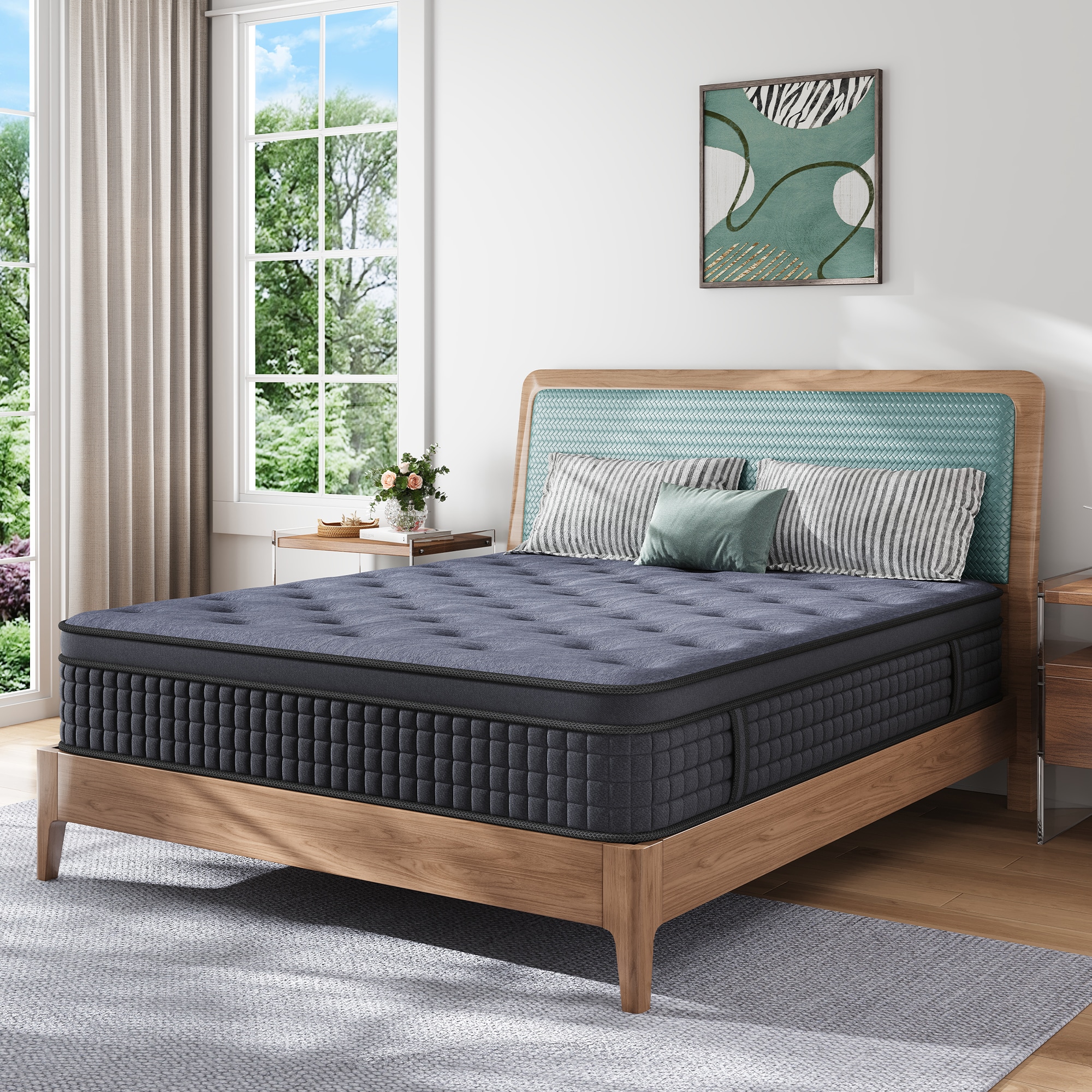 Sailvan - 10-in Medium King Cooling Hybrid Memory Foam/Coil Blend Mattress in a Box