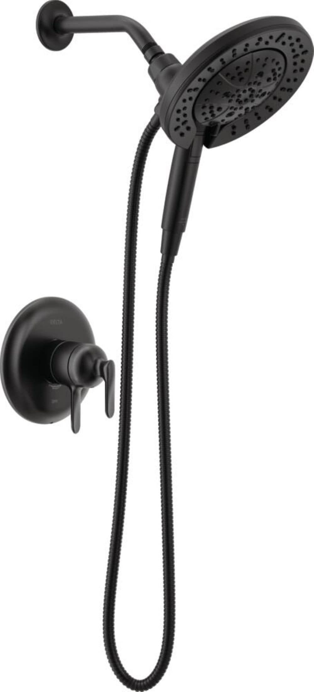 Bonacci Matte Black 2-handle Multi-function 7.88-in Round Shower Faucet ( Valve not Included )