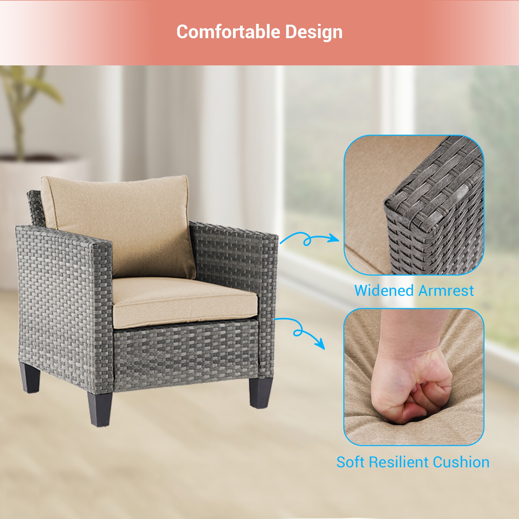 Sonkuki SD-PS-115HBG-S2T1 Patio-Conversation-Sets - View #5