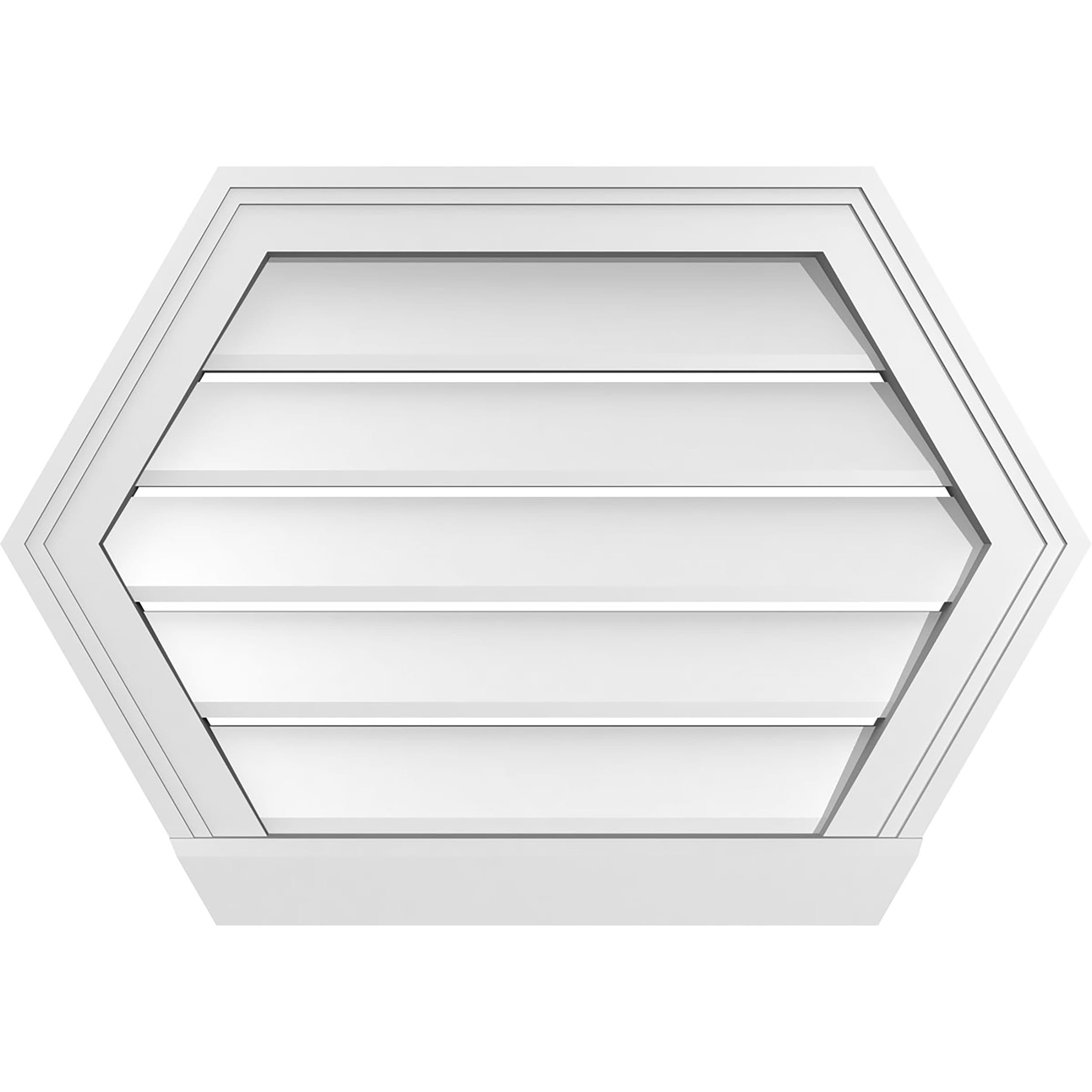 Ekena Millwork GVPHP26X1803SF 26-Inches x 18-Inches Off-white Peaked PVC Gable Louver Vent