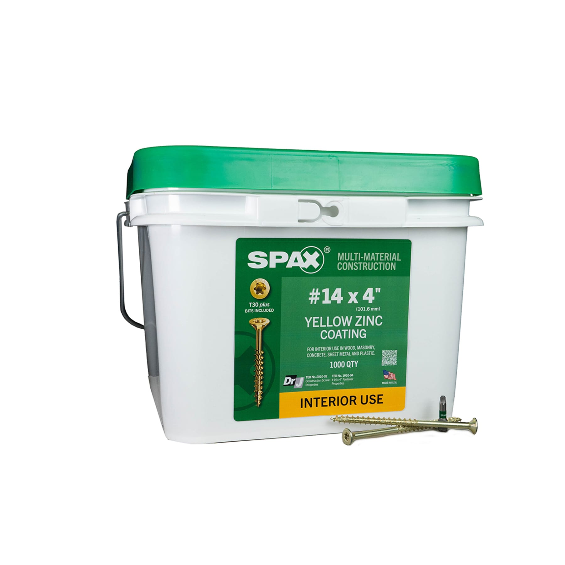 SPAX 3191020601000 Construction Framing Countersunk Flush Finish #14 x 4-in Yellow zinc Interior Wood screws ( 1000 -Per Box )