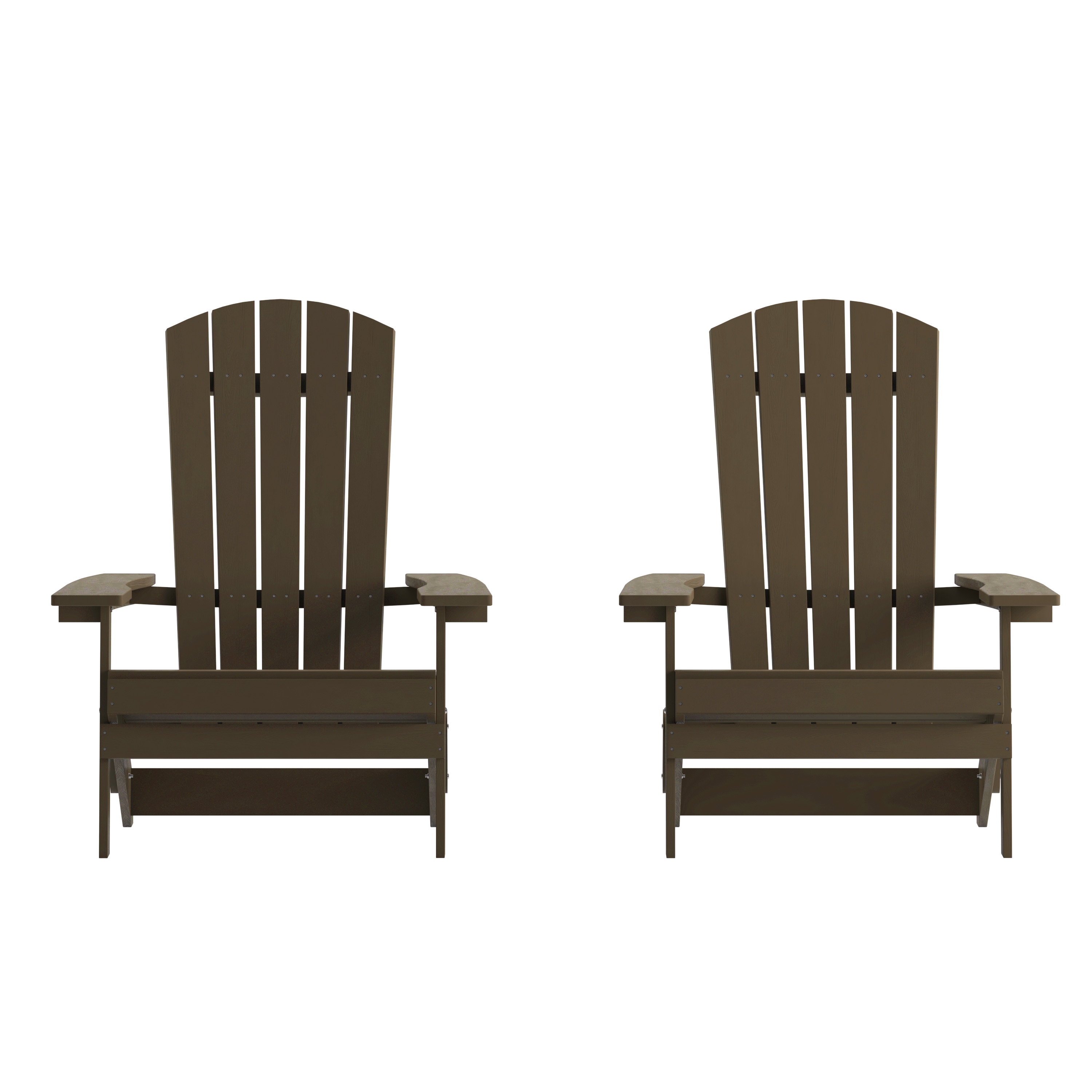 Taylor & Logan 196861112980 Bayfield Set of 2 Mahogany Resin Frame Stationary Adirondack Chair with Solid Seat