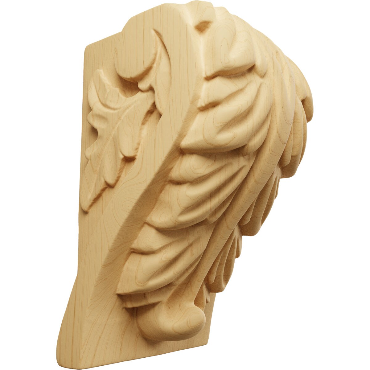 Ekena Millwork CORW02X02X04BAAL 2.5-in x 2.25-in x 4.0-in Unfinished Alder Wood Paintable/Stainable Corbel